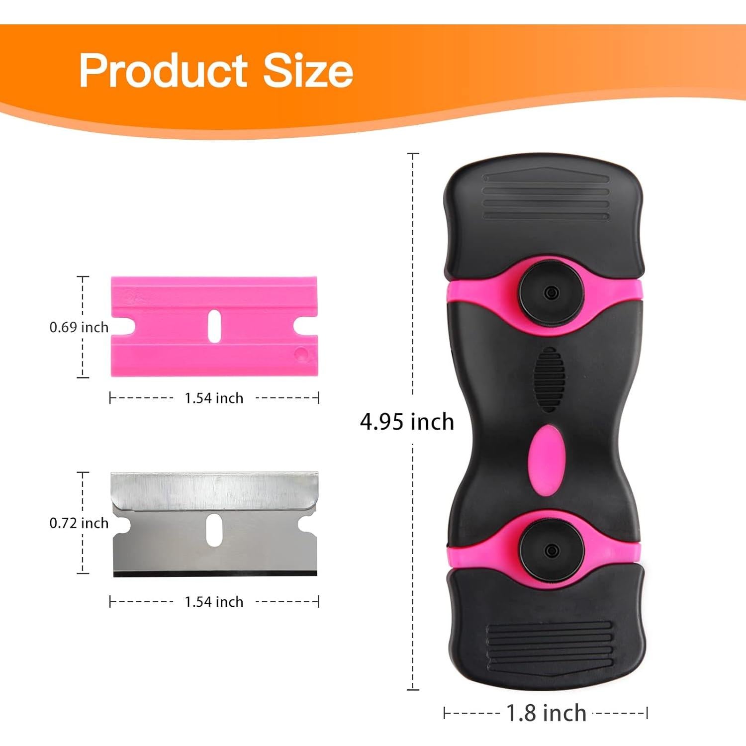 Raspador de limpieza 2 en 1 Viadom con 20 cuchillas - Rosa