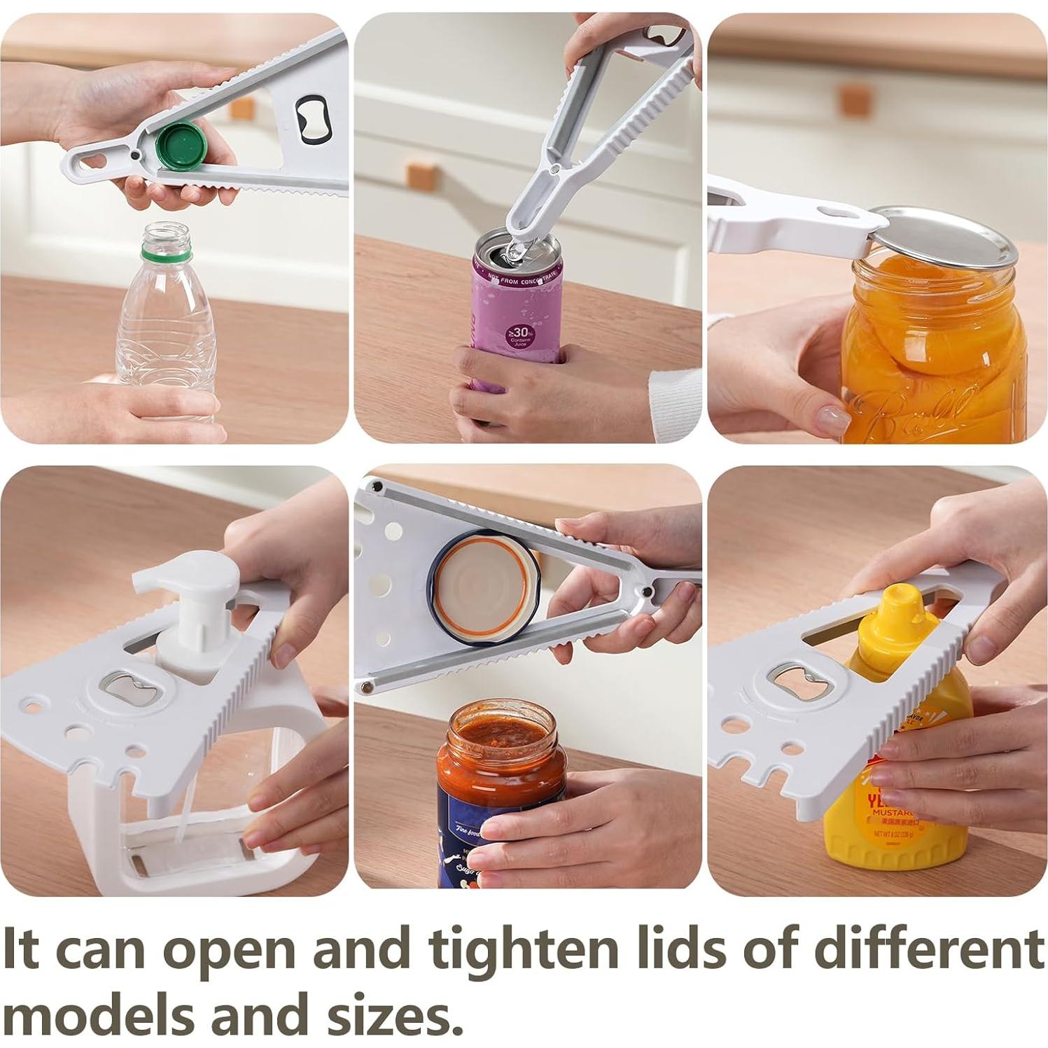 Abridor de Tarros Multifuncional GJFCWFTH 7 en 1 Ergonómico