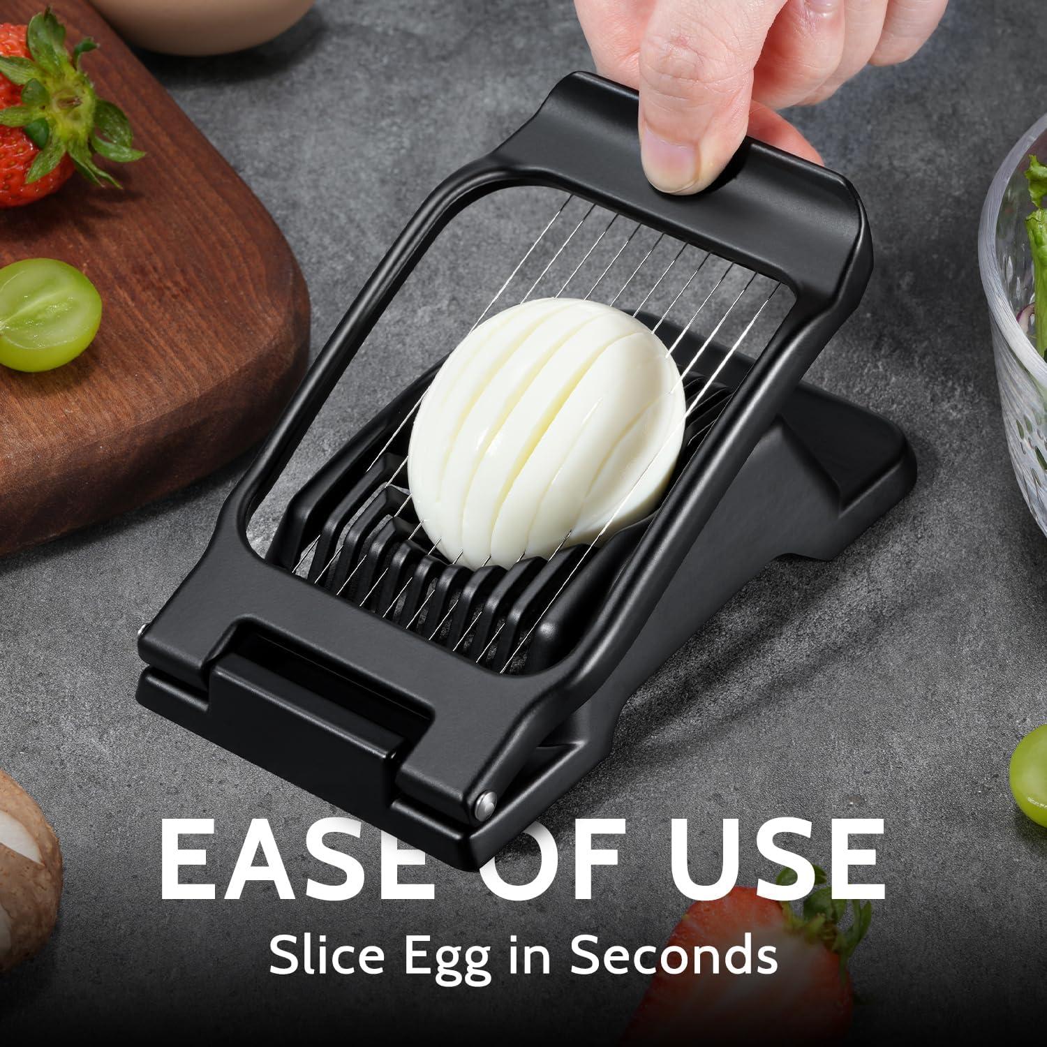 Cortador de Huevos Sopito de Acero Inoxidable 13cm Negro