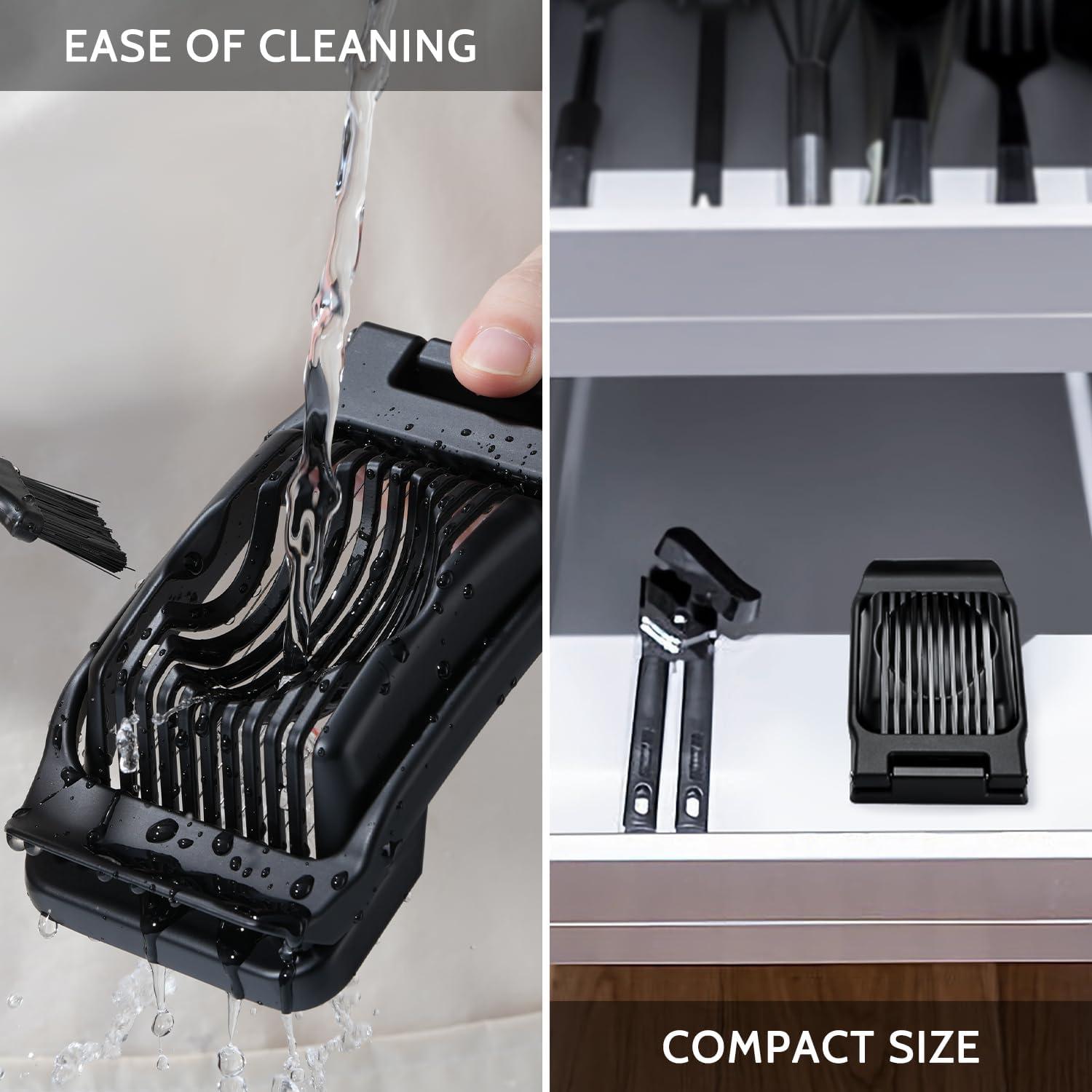 Cortador de Huevos Sopito de Acero Inoxidable 13cm Negro