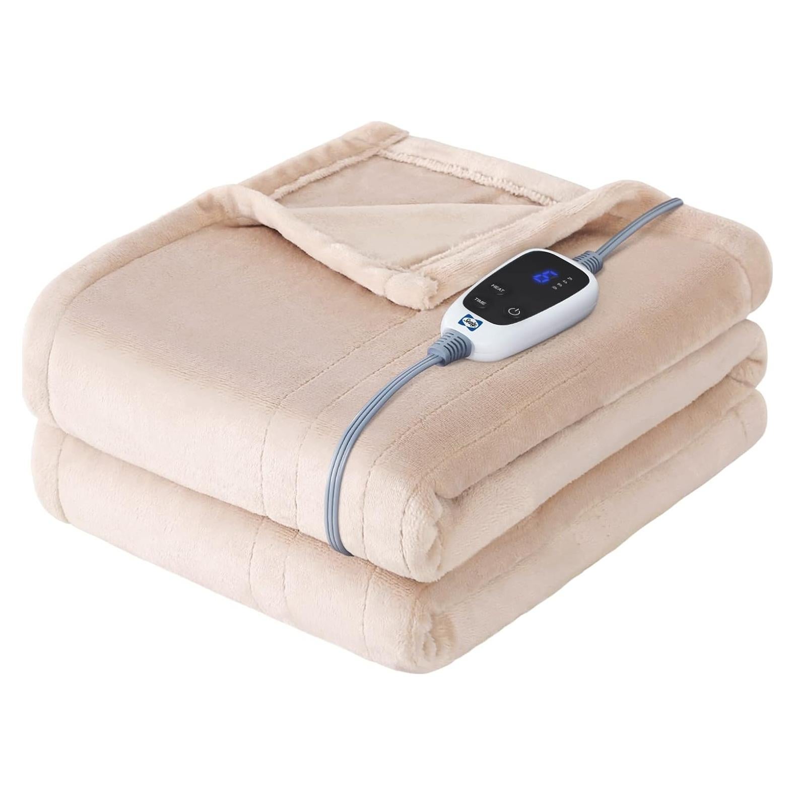 Manta Eléctrica Sealy 127x152 cm Beige, 6 Niveles Calor
