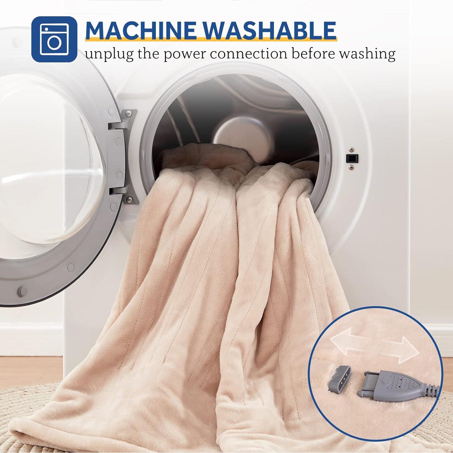 Manta Eléctrica Sealy 127x152 cm Beige, 6 Niveles Calor