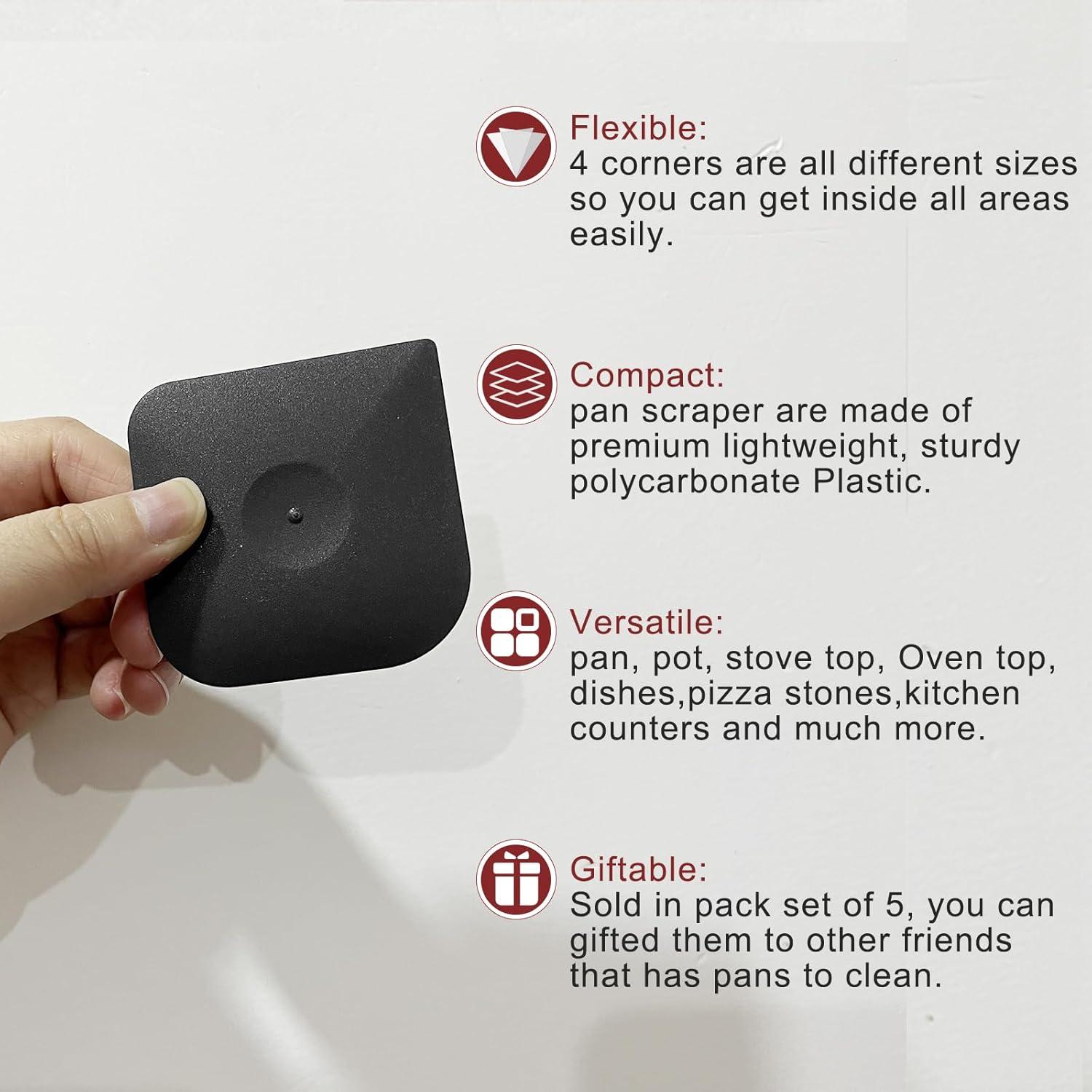 Juego de Raspadores de Cocina Herda 3 Piezas Nylon Negro