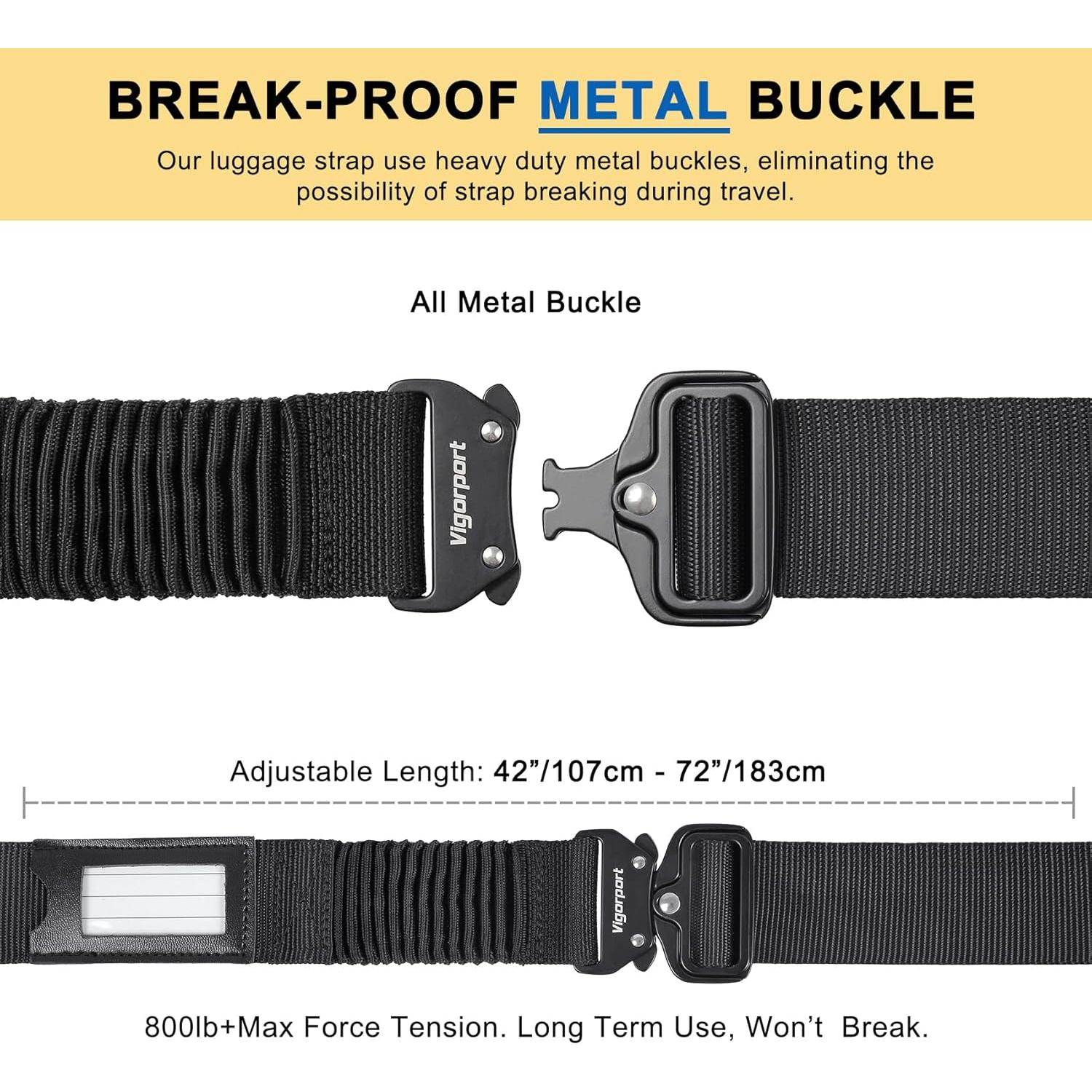 Correa de Equipaje Vigorport TSA Ajustable 182 cm Negro