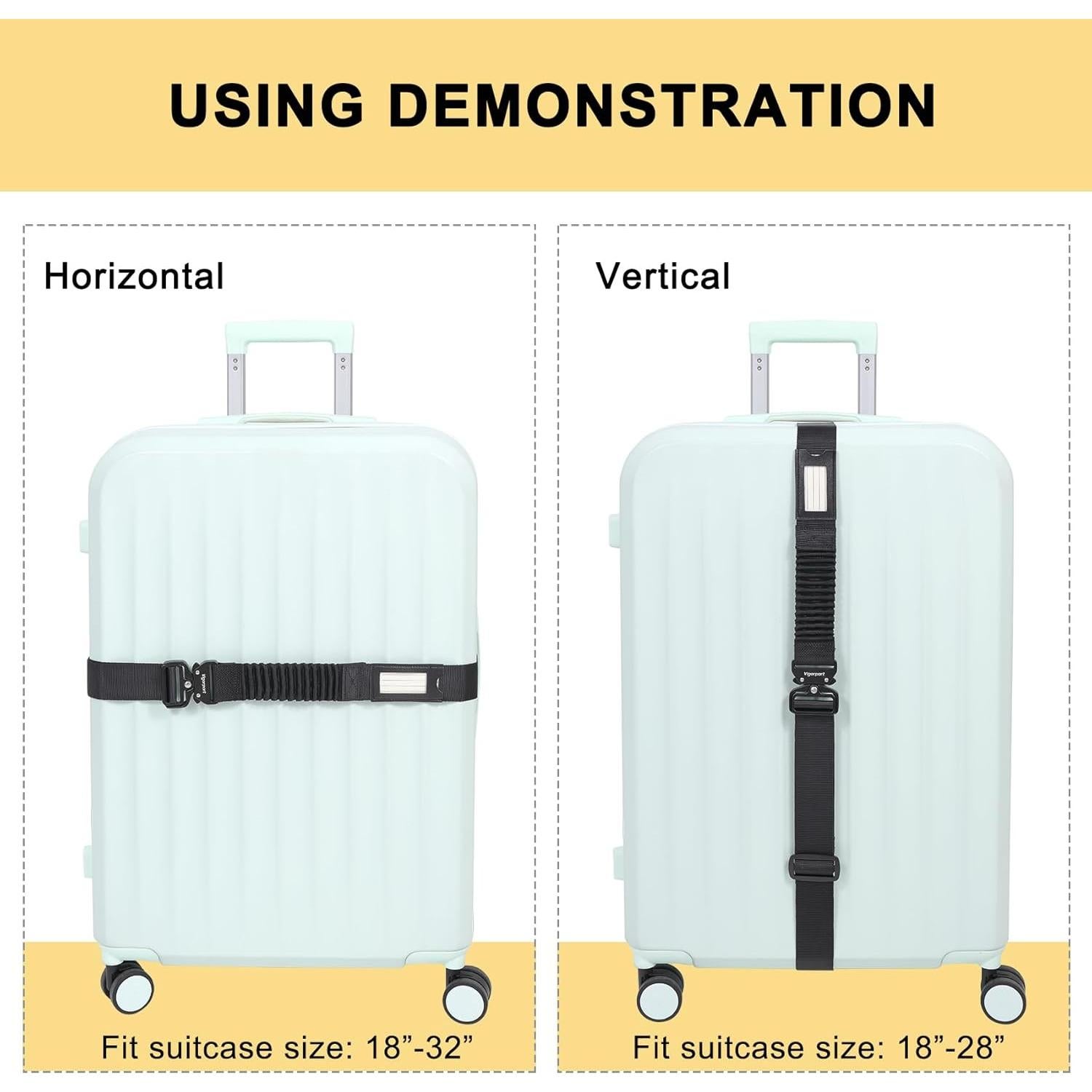 Correa de Equipaje Vigorport TSA Ajustable 182 cm Negro