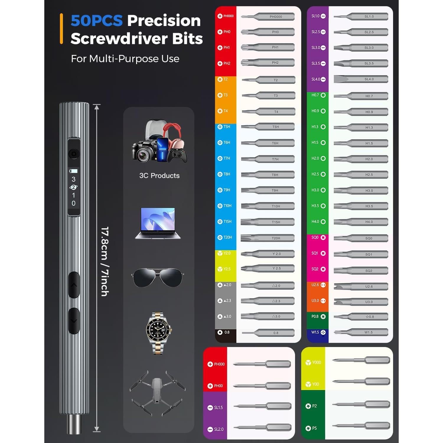 Mini Destornillador Eléctrico LIFEGOO 58 en 1 con Pantalla Digital