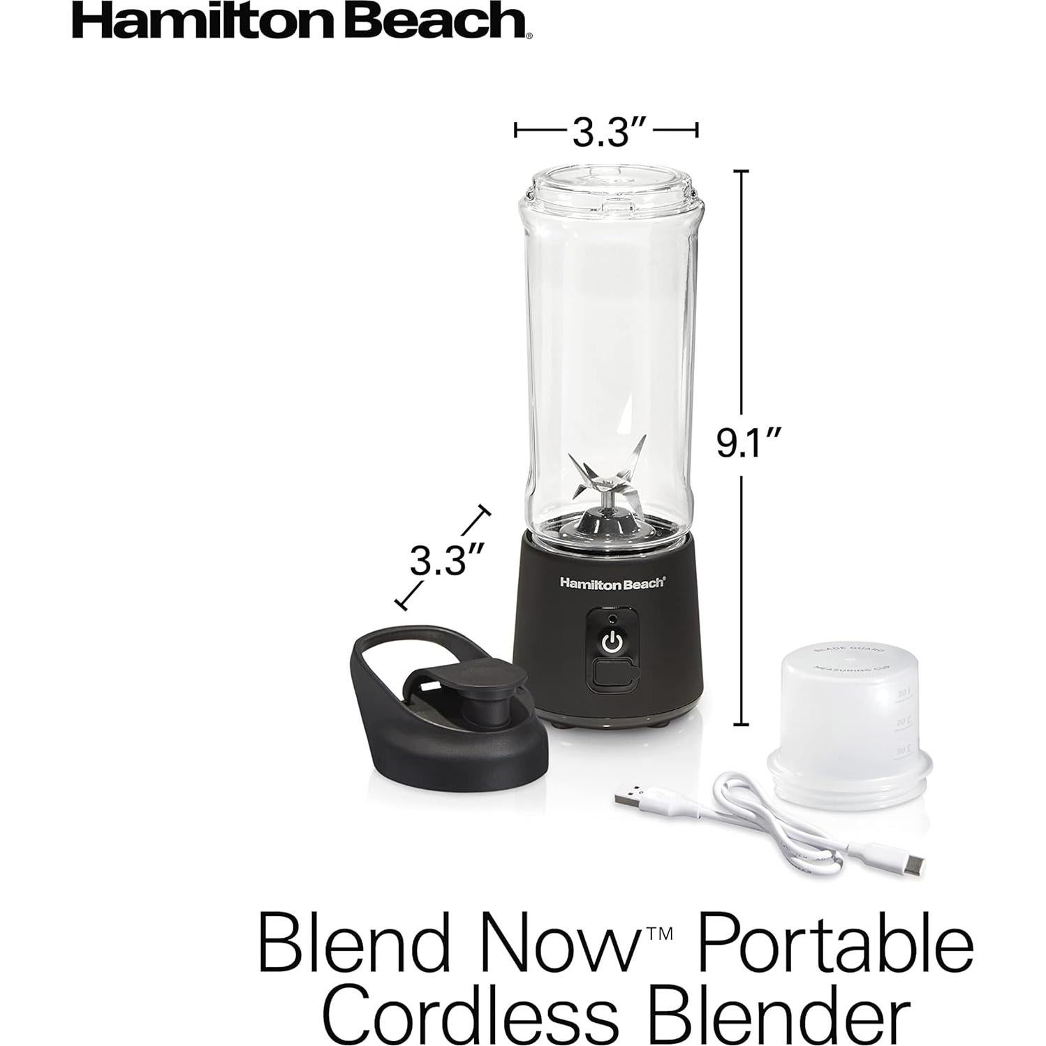 Mezclador Personal Portátil Hamilton Beach 16 oz Recargable USB