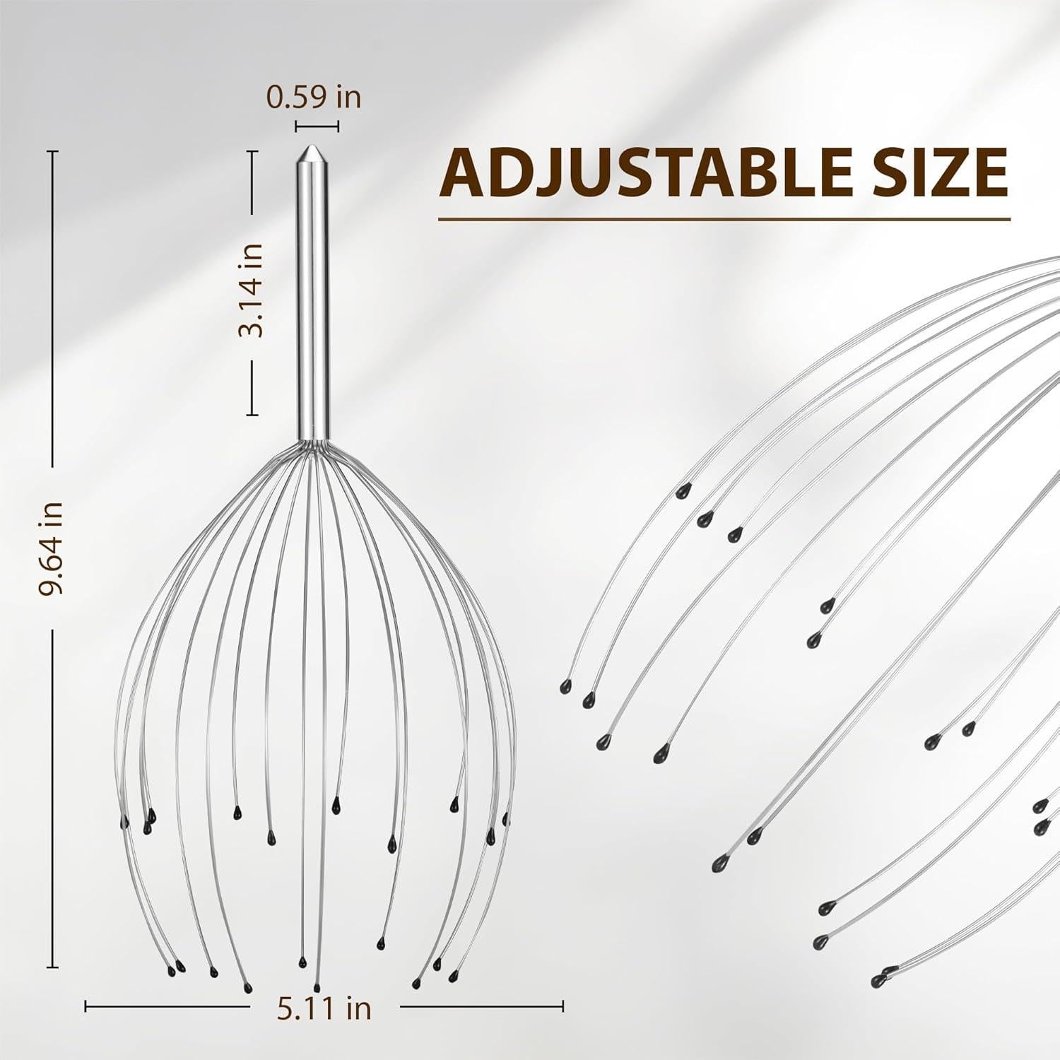 Masajeador de Cabeza TIPKON 20 Dedos Plateado