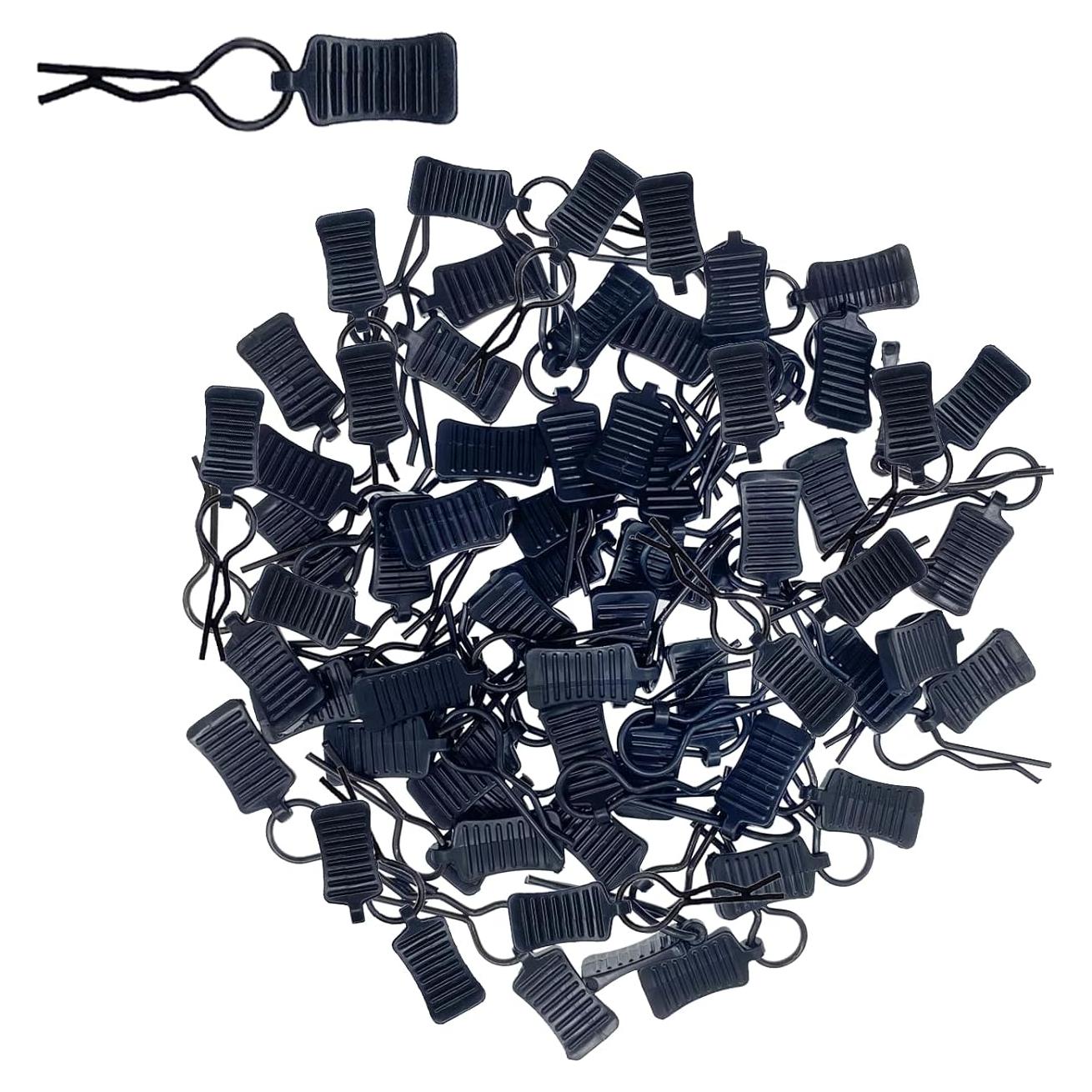 50 Clips de Carrocería RC HIQTRADEBYJJ 24mm Pestañas Negras