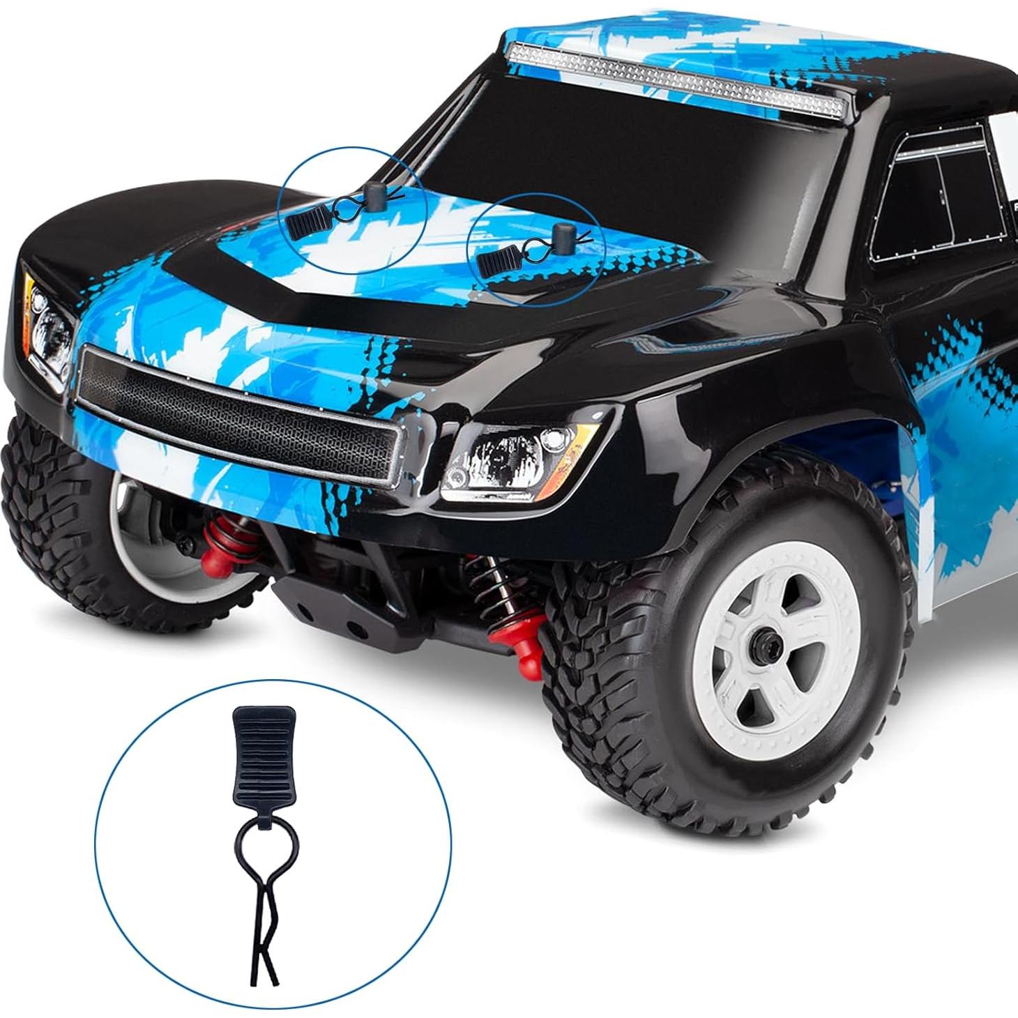 50 Clips de Carrocería RC HIQTRADEBYJJ 24mm Pestañas Negras