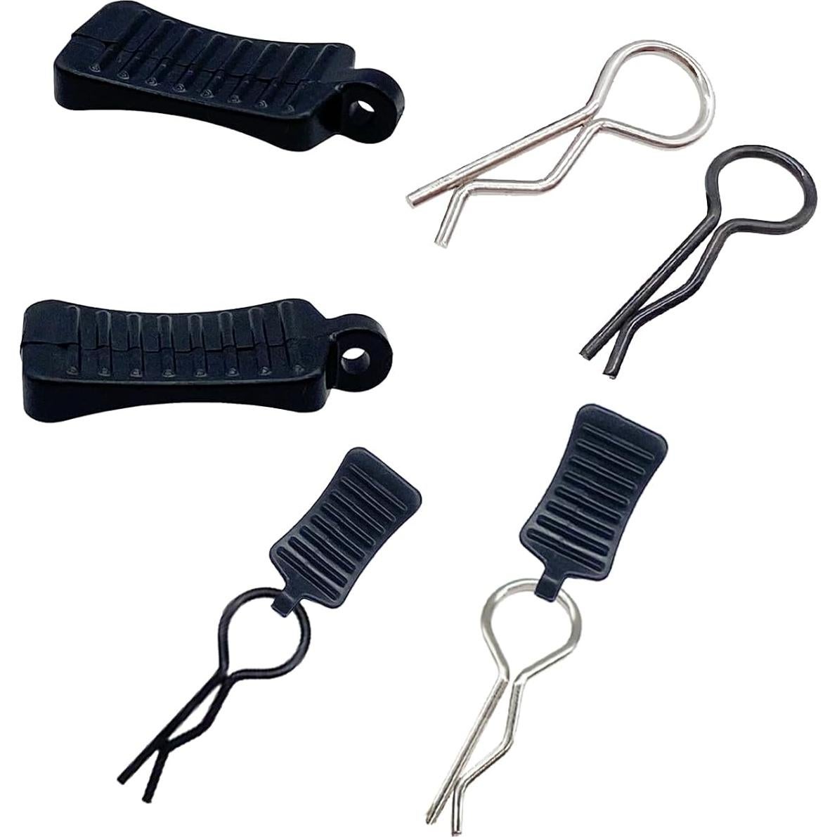 50 Clips de Carrocería RC HIQTRADEBYJJ 24mm Pestañas Negras