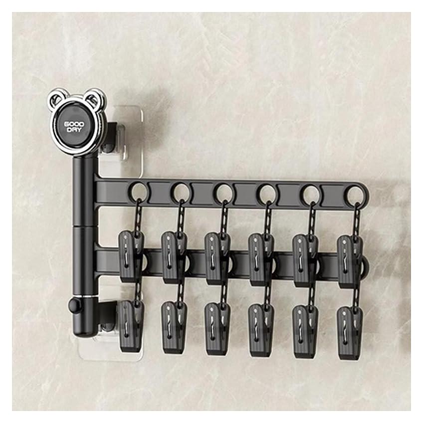 Estante Plegable para Secar Ropa Genérico 12 Clips Negro