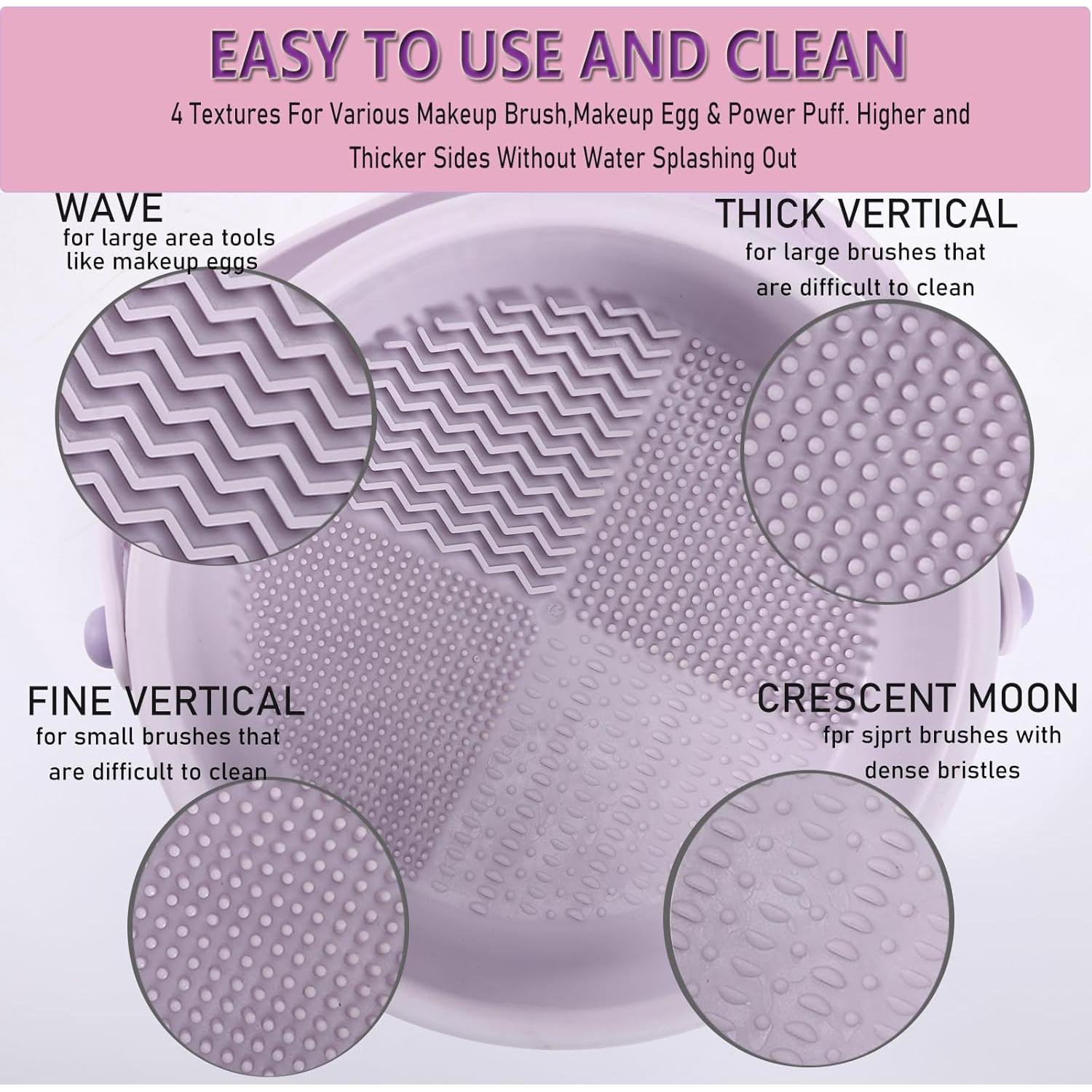 Alfombrilla de limpieza de brochas 3 en 1 UPTOZOBLY Caqui