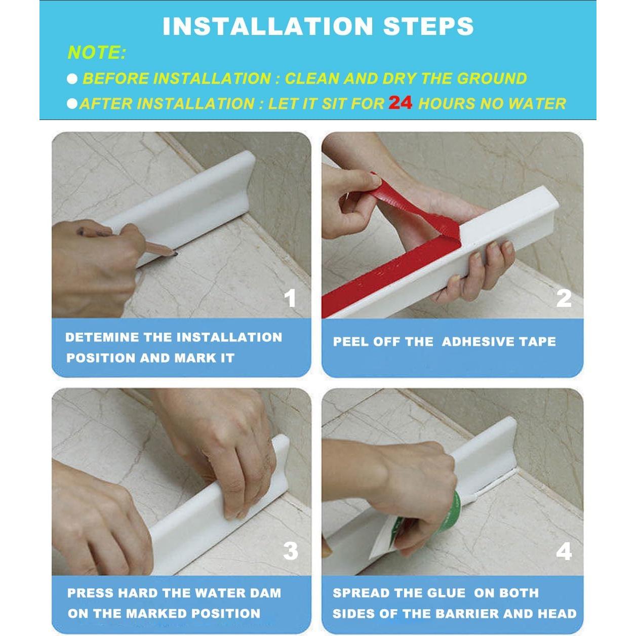 Umbral de Ducha SAIKOOWA 99 cm Silicona Colapsable Blanco