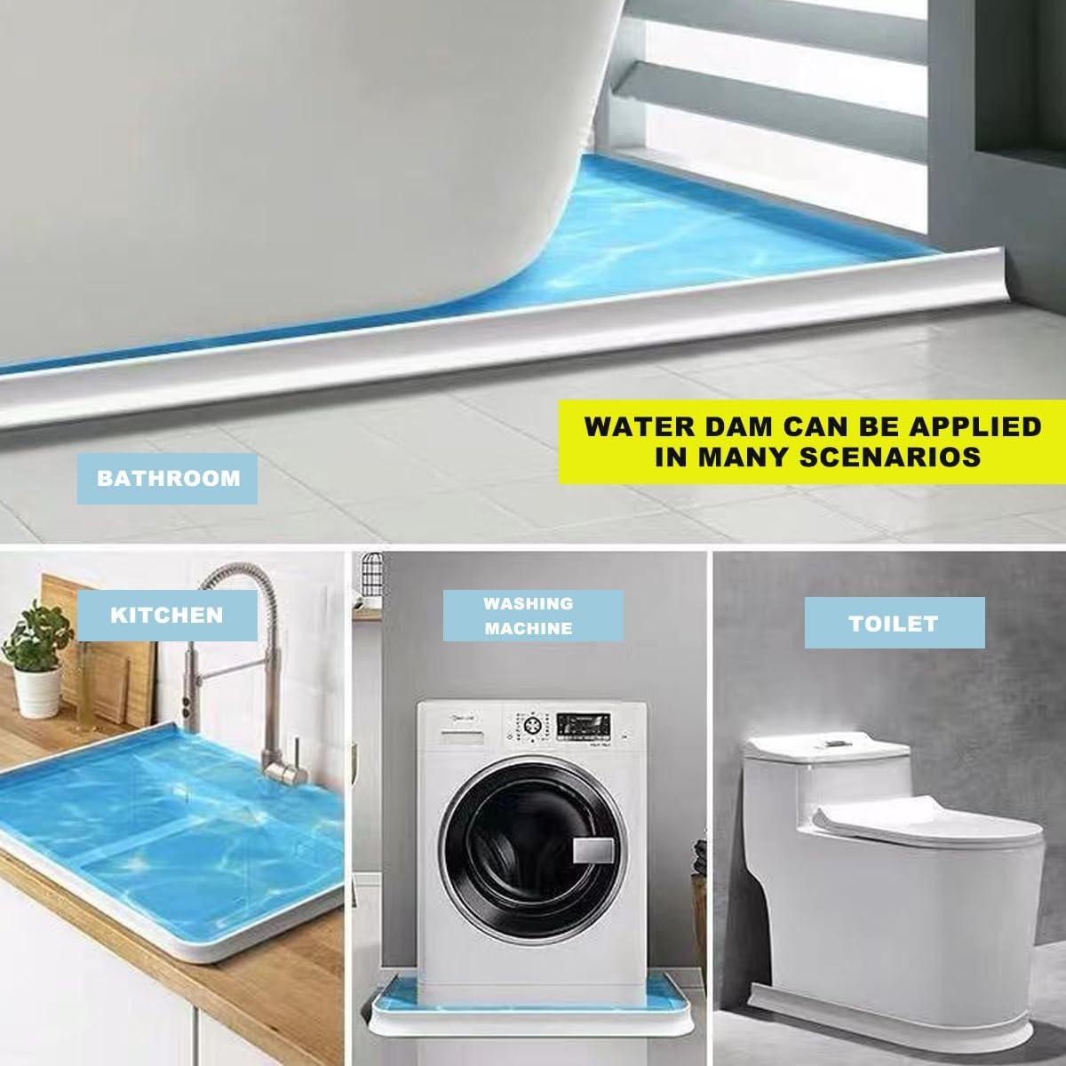 Umbral de Ducha SAIKOOWA 99 cm Silicona Colapsable Blanco