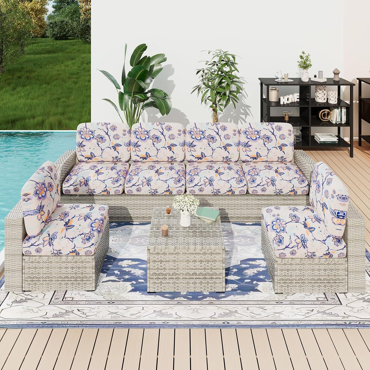 Fundas de Cojín Elásticas hyha 2 Paquetes Beige Floral