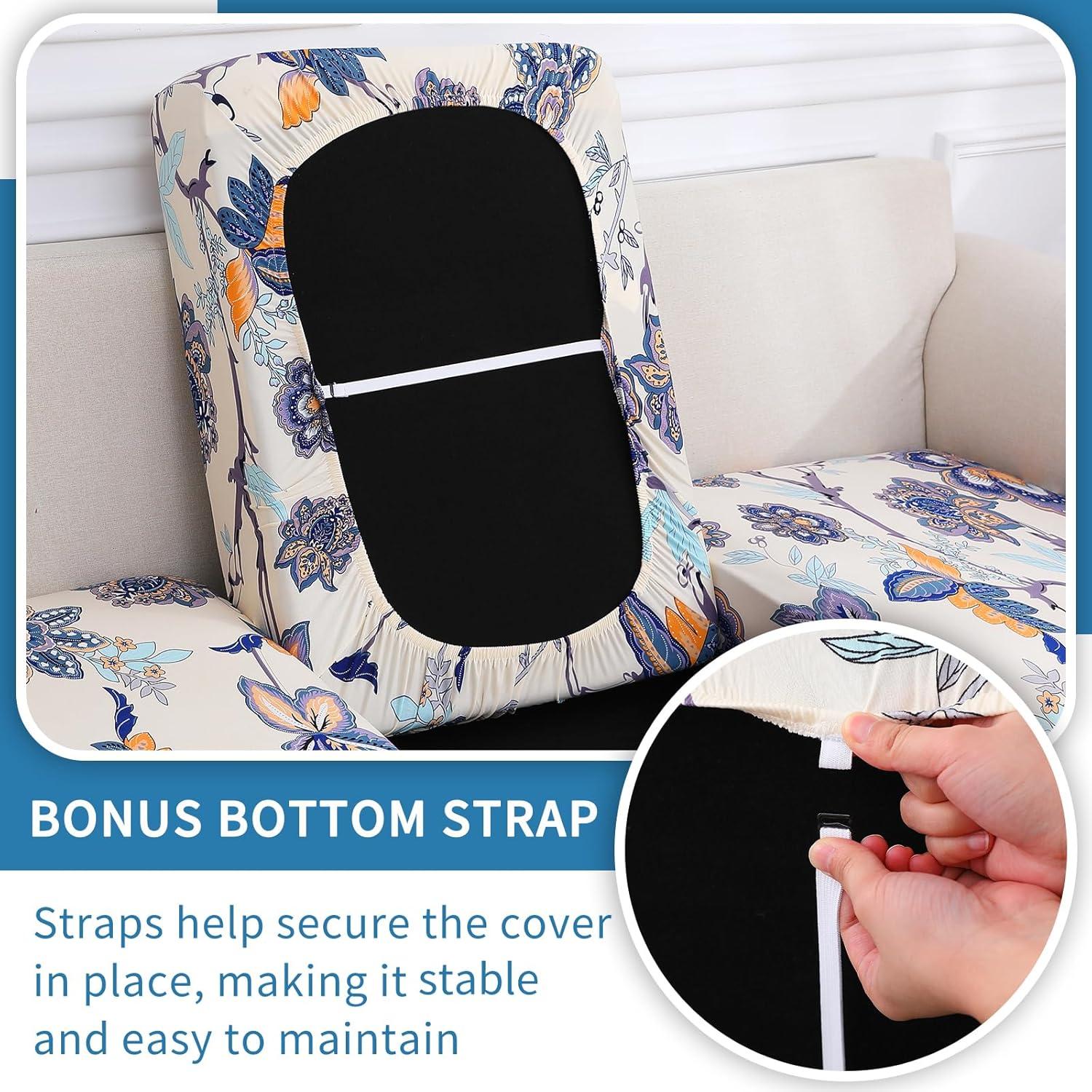 Fundas de Cojín Elásticas hyha 2 Paquetes Beige Floral