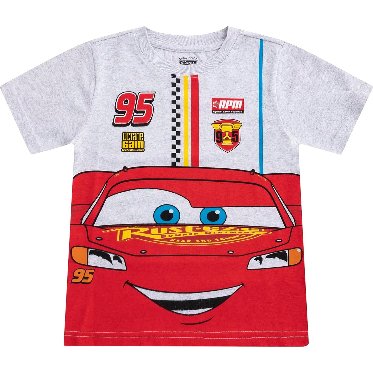 Conjunto camiseta y pantalones cortos Disney Cars 2 piezas 2T gris