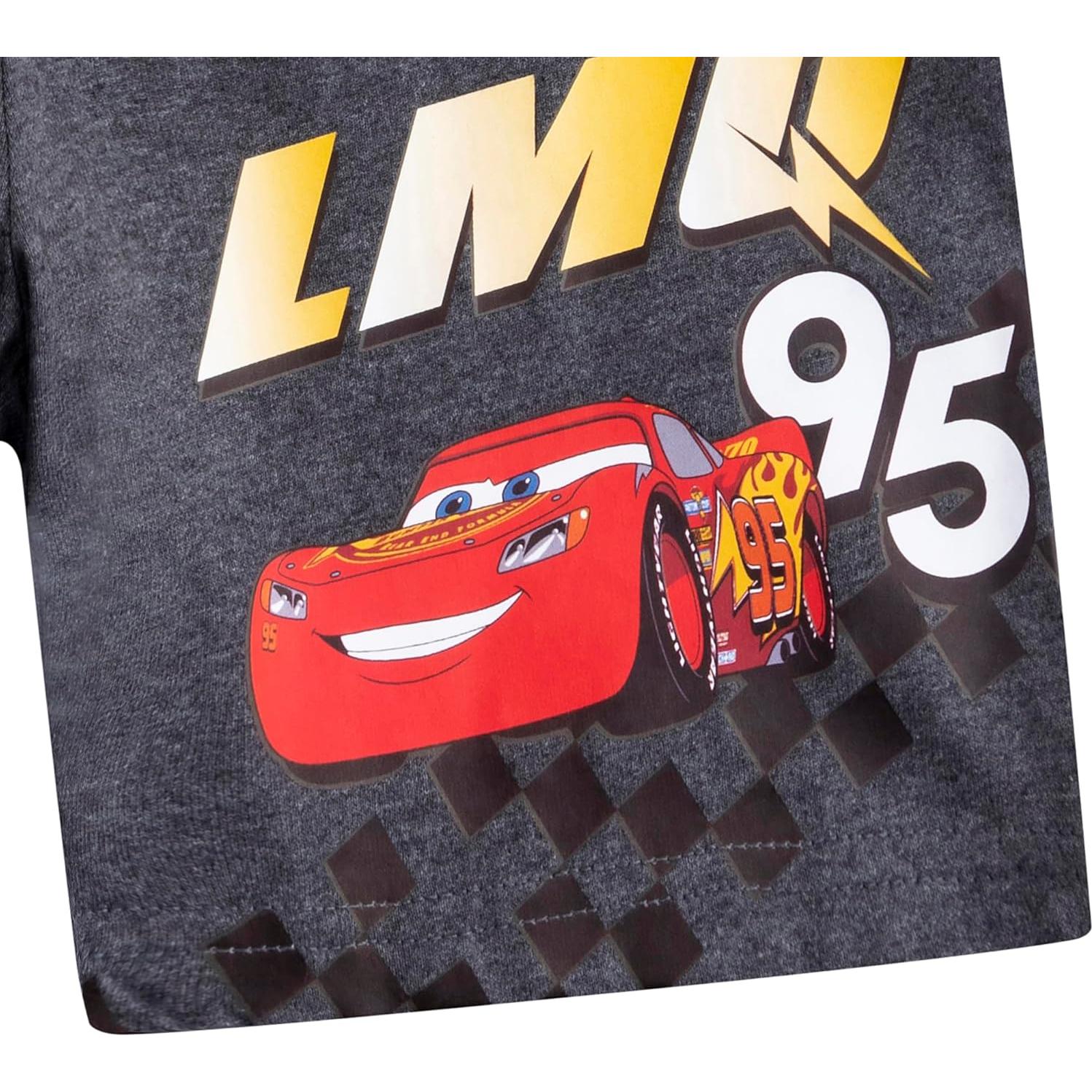 Conjunto camiseta y pantalones cortos Disney Cars 2 piezas 2T gris