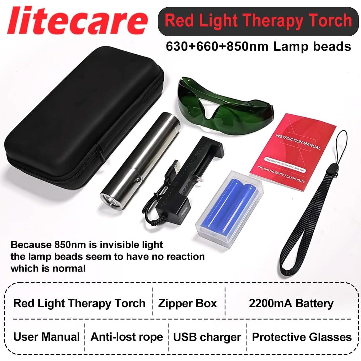 Varita de Terapia de Luz Roja Litecare 630nm 660nm 850nm