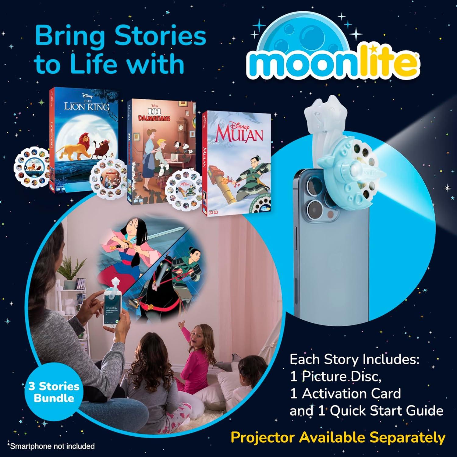 Carretes de Cuentos Moonlite - Set de 3 Disney para Niños