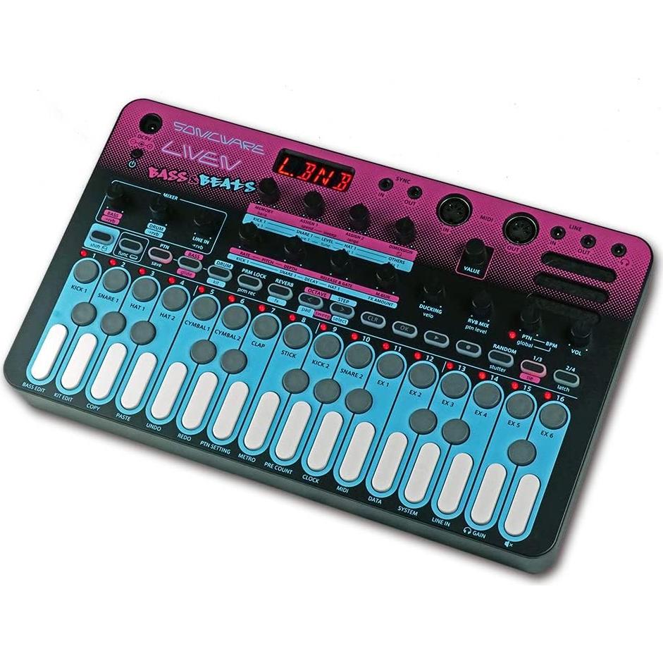 Sintetizador de Bajo Liven BASS&BEATS Máquina de Ritmo