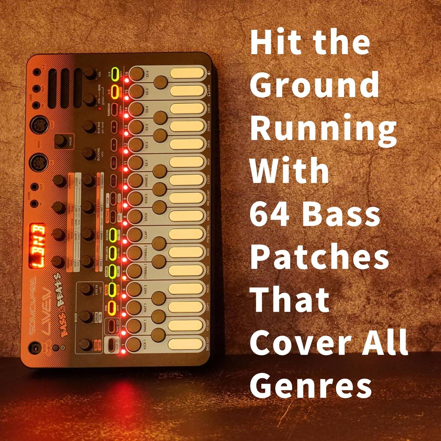 Sintetizador de Bajo Liven BASS&BEATS Máquina de Ritmo