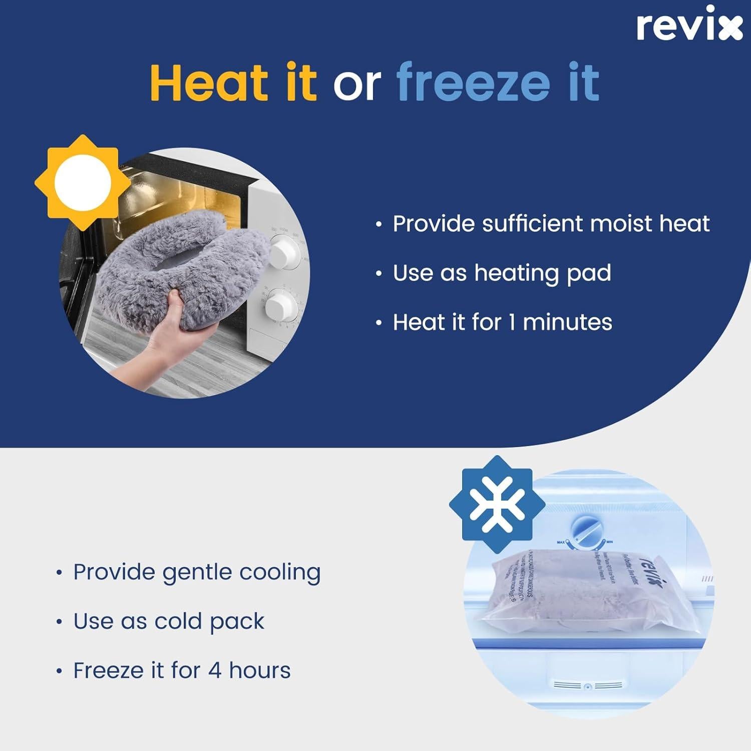 Almohadilla Calentadora de Cuello REVIX Microondas Gris 28.6x23.3cm