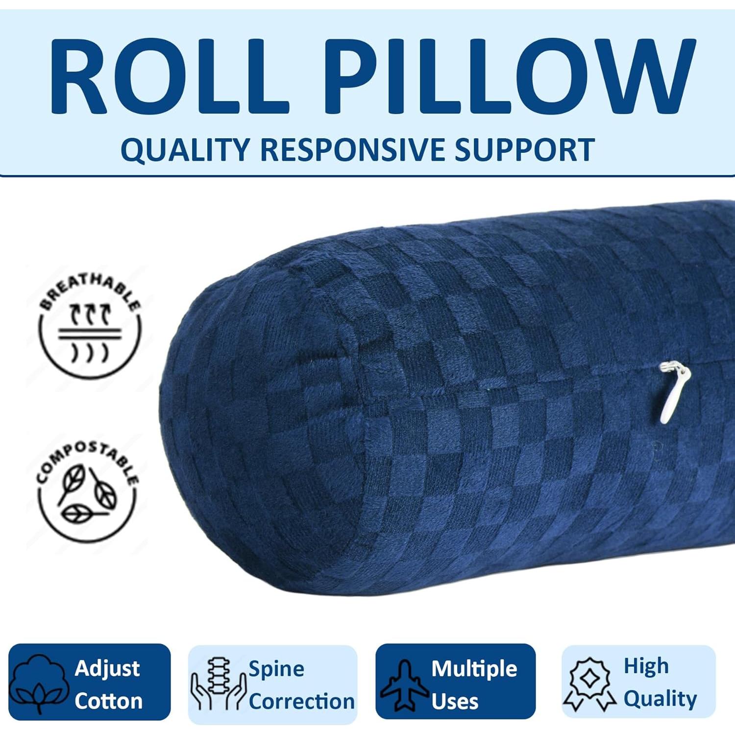 Almohada Cervical Redonda Anti Celulitis 43x10 cm Algodón