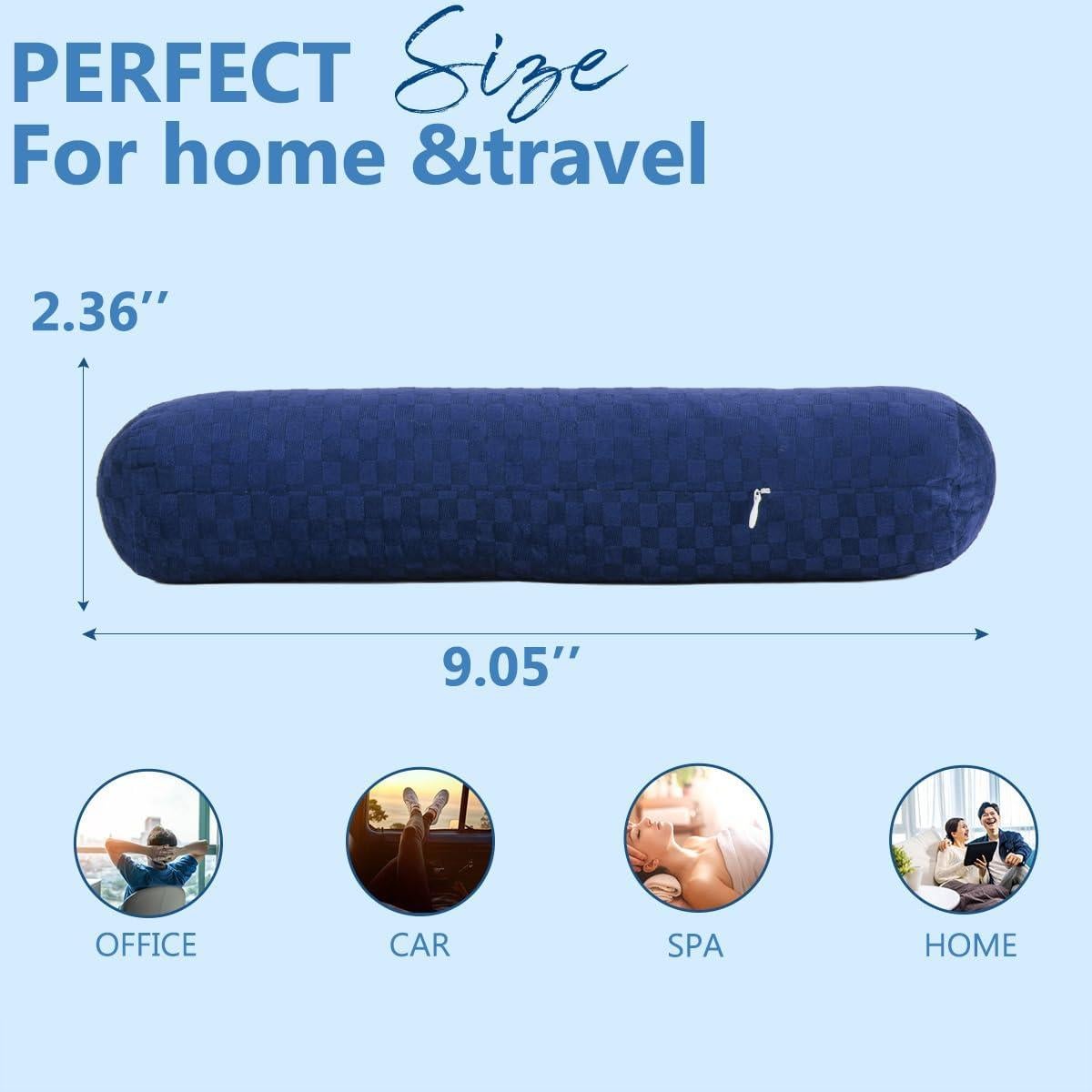 Almohada Cervical Redonda Anti Celulitis 43x10 cm Algodón