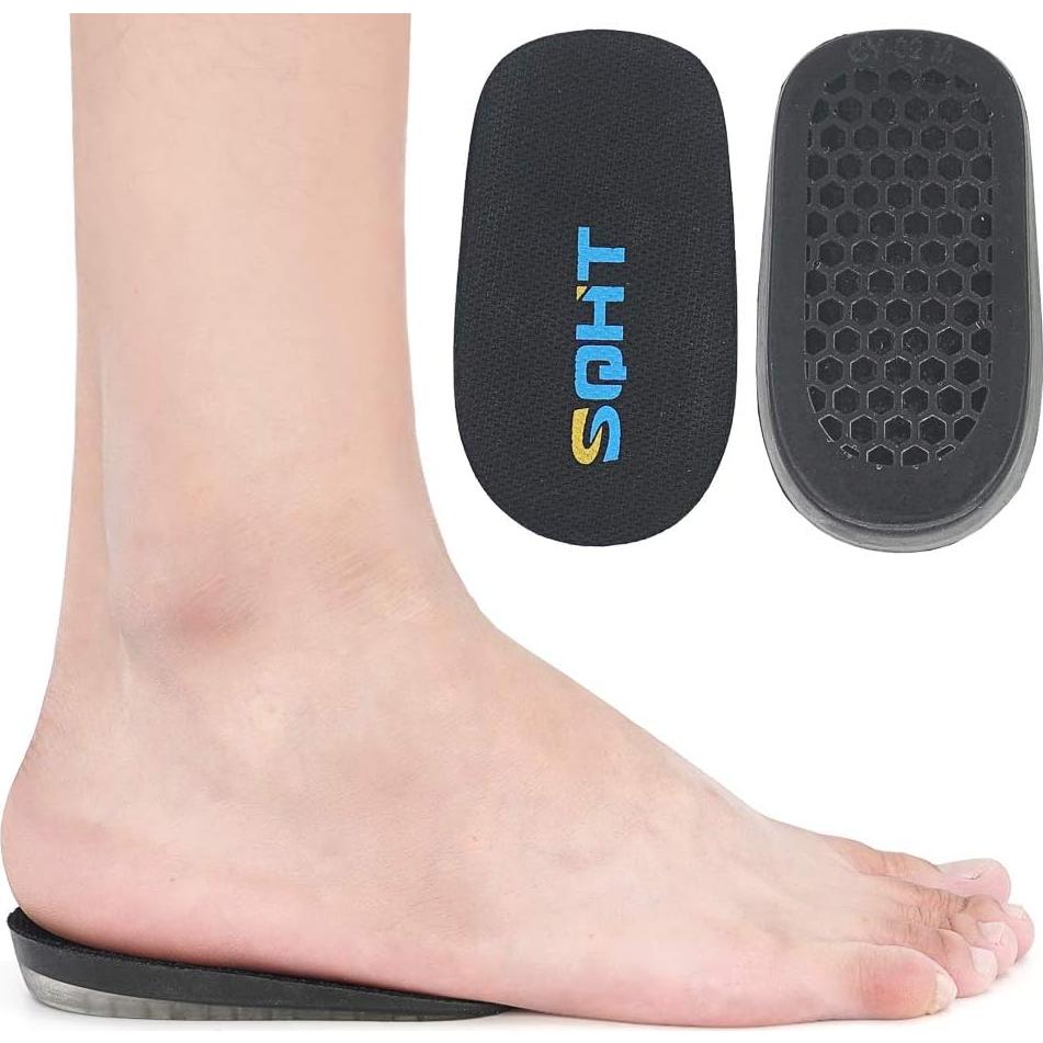 SQHT's Height Increase Insoles - Heel Shoe Lift Inserts for Achilles Tendonitis and Leg Length Discrepancy, Heel Cushion for Men & Women (Large (0.6" Height))