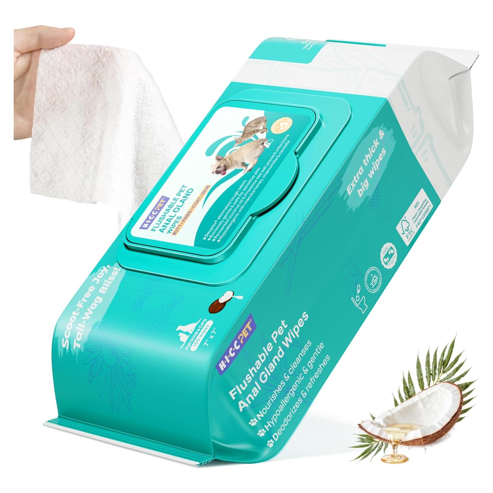 Toallitas HICC para Mascotas 100 Unidades - Hipoalergénicas