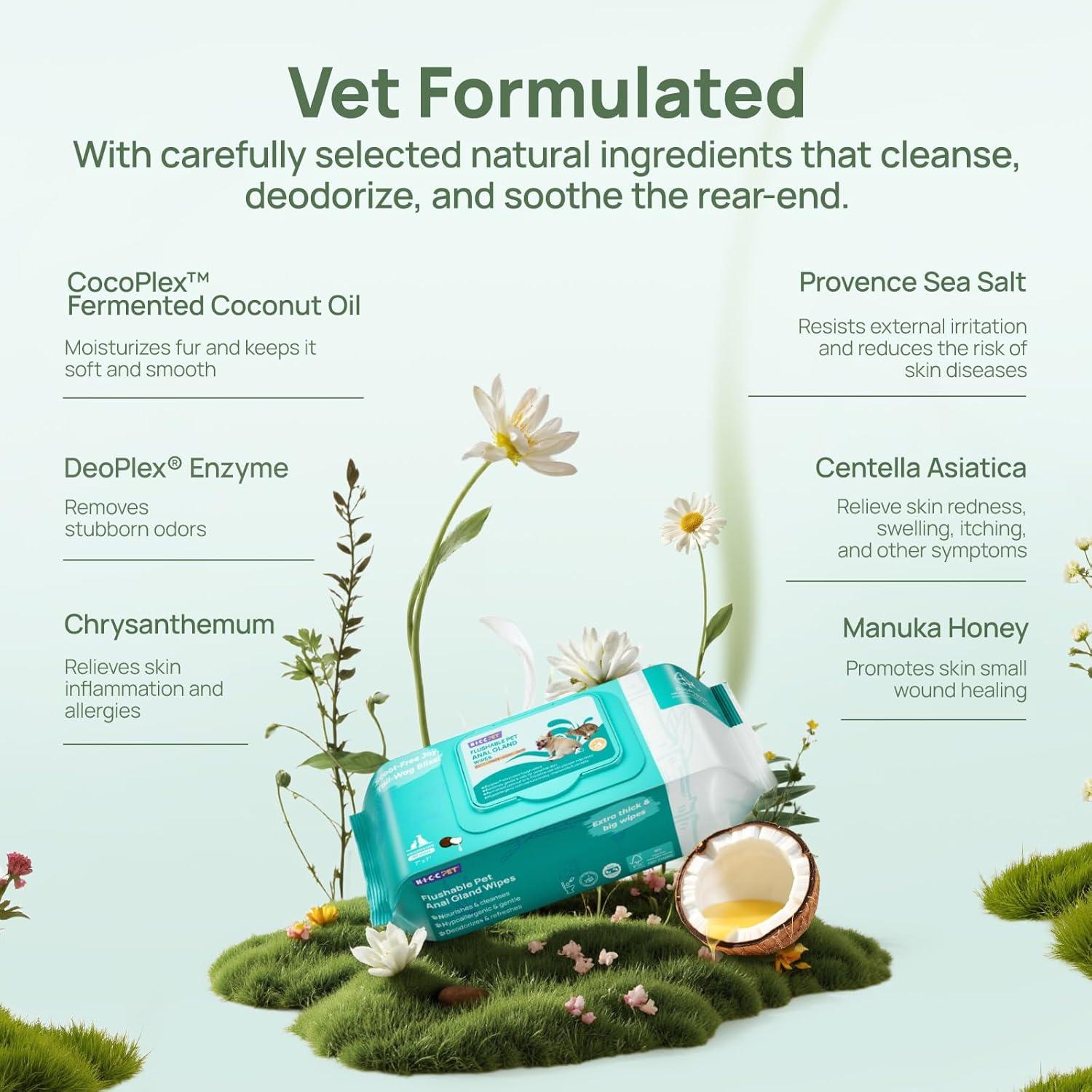 Toallitas HICC para Mascotas 100 Unidades - Hipoalergénicas