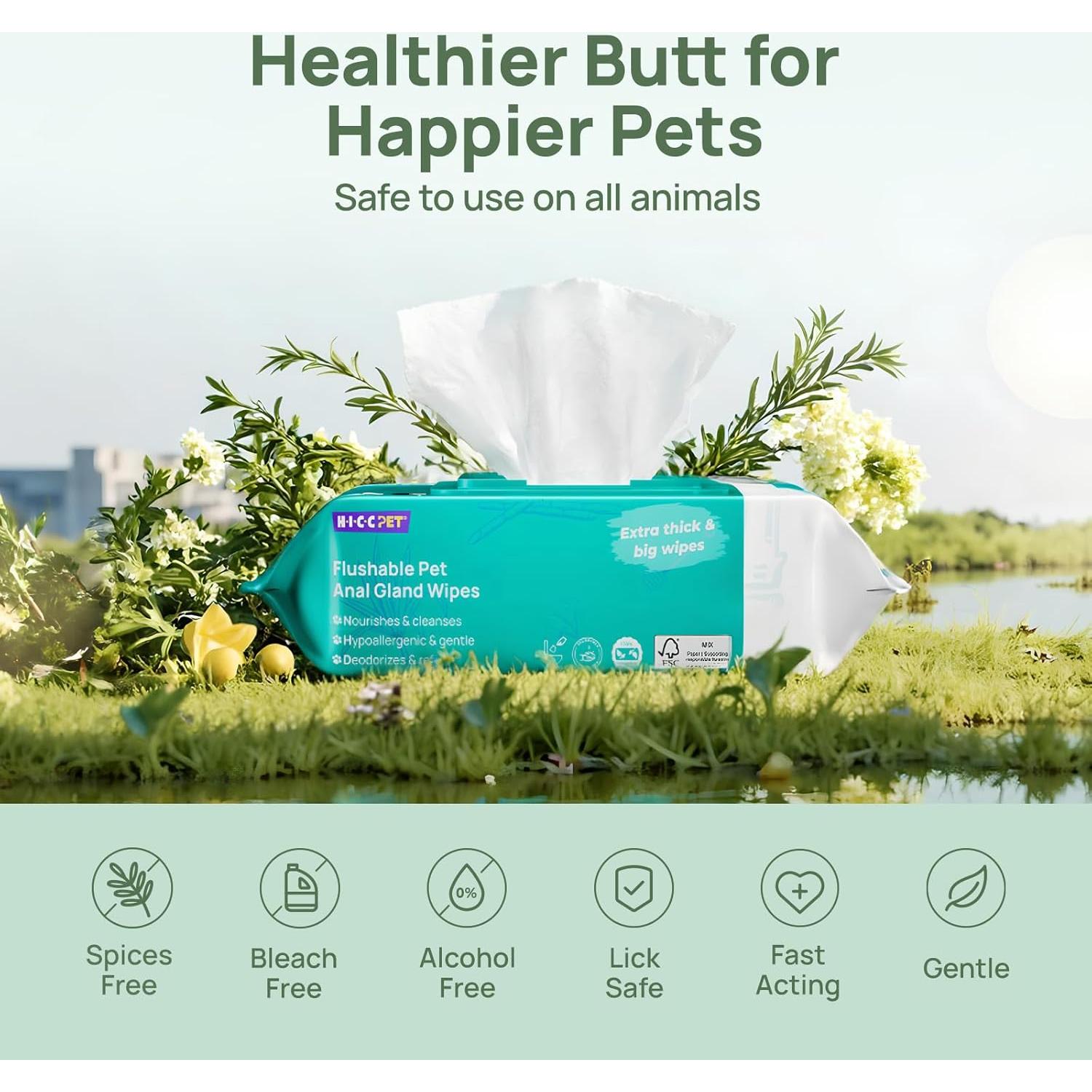 Toallitas HICC para Mascotas 100 Unidades - Hipoalergénicas