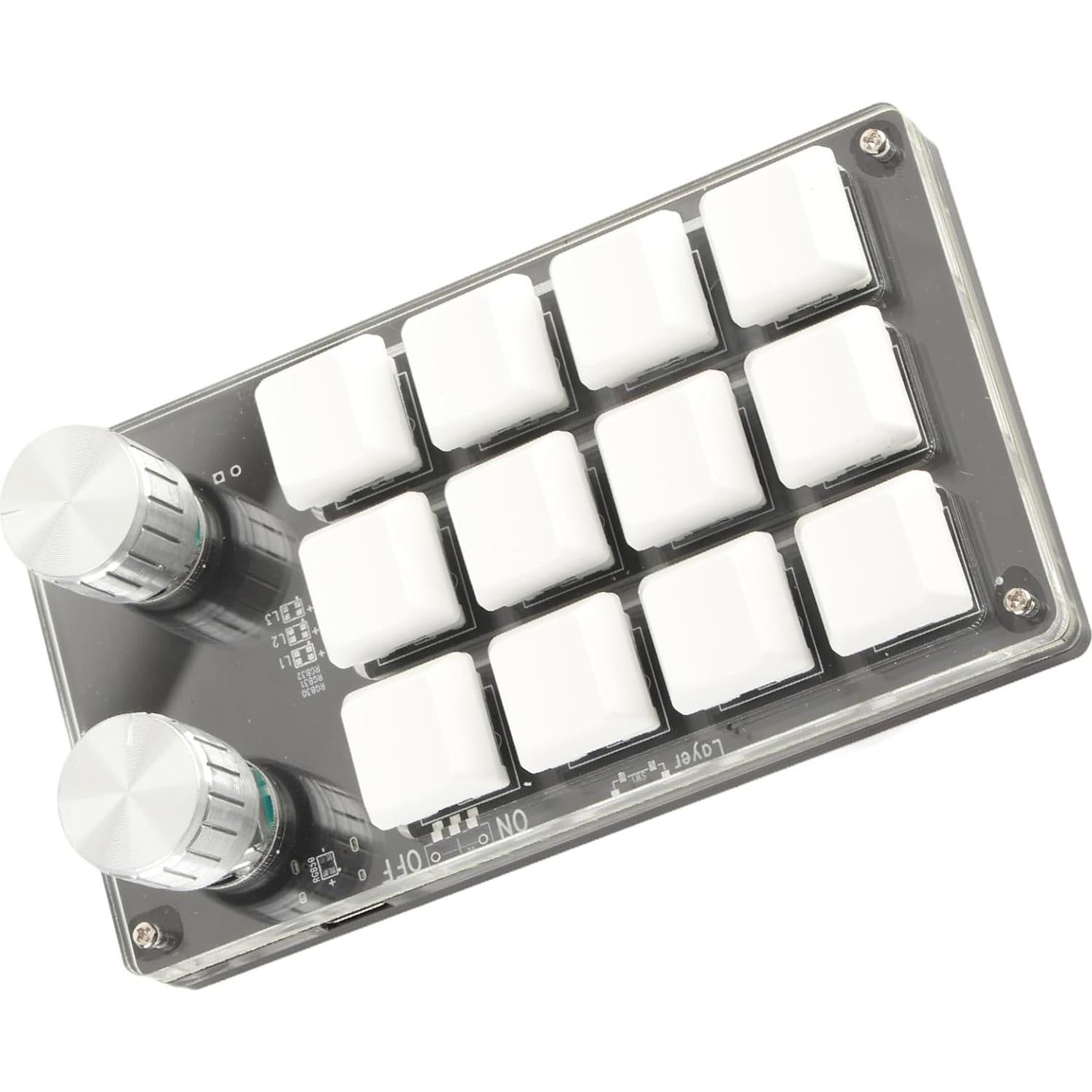 Teclado Mecánico Programable Gugxiom 12 Teclas DIY Negro y Blanco