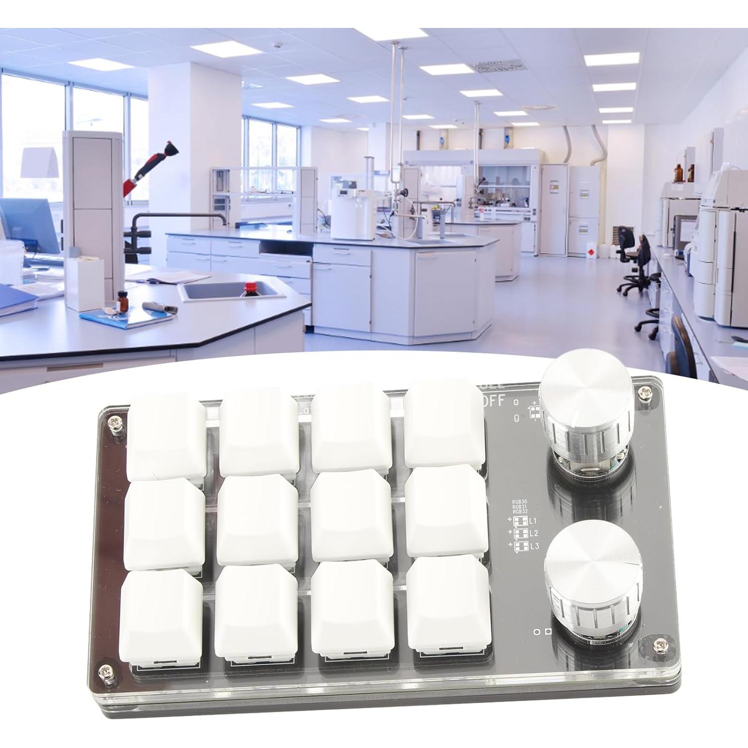 Teclado Mecánico Programable Gugxiom 12 Teclas DIY Negro y Blanco