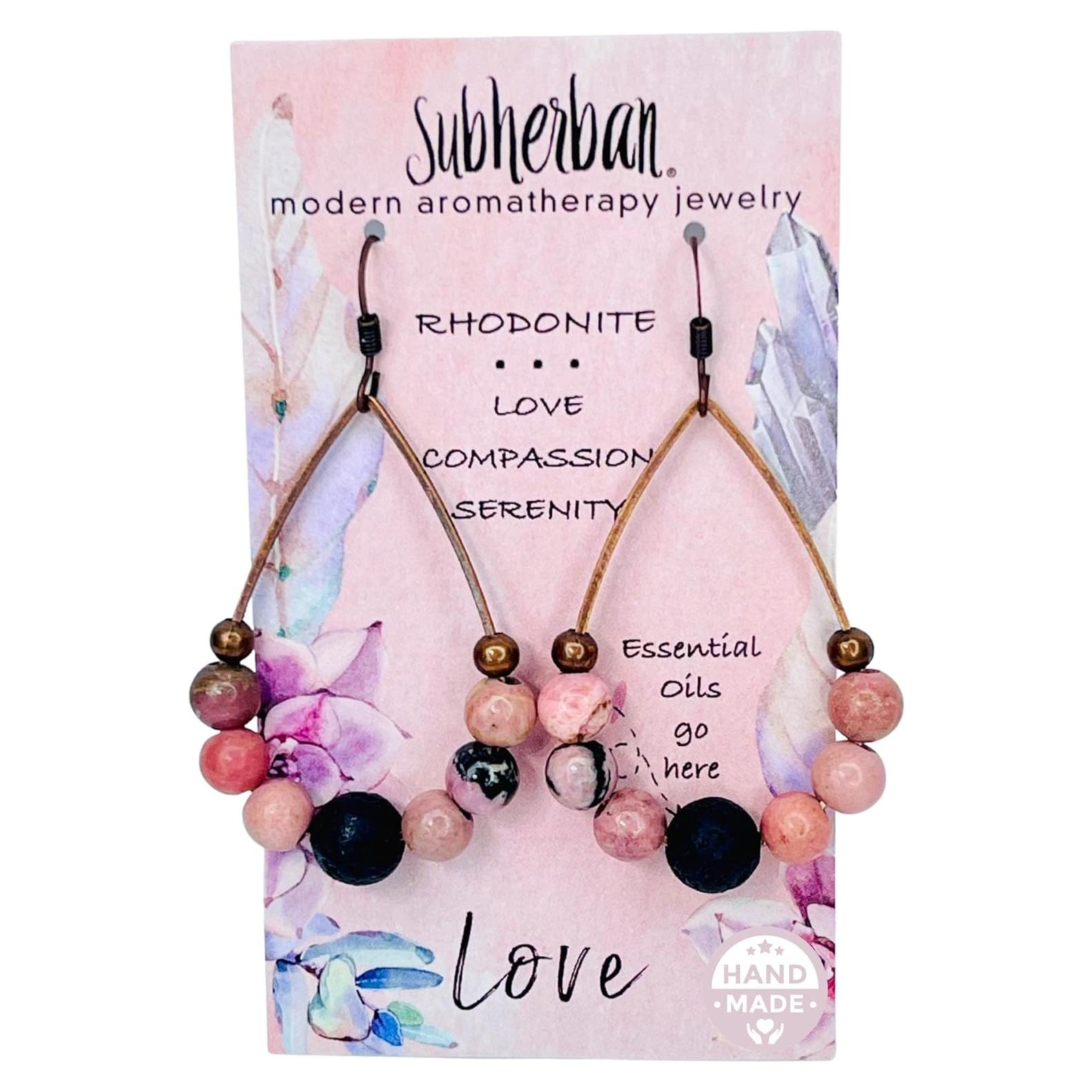 Pendientes de Roca Volcánica Subherban - Aromaterapia para Mujeres