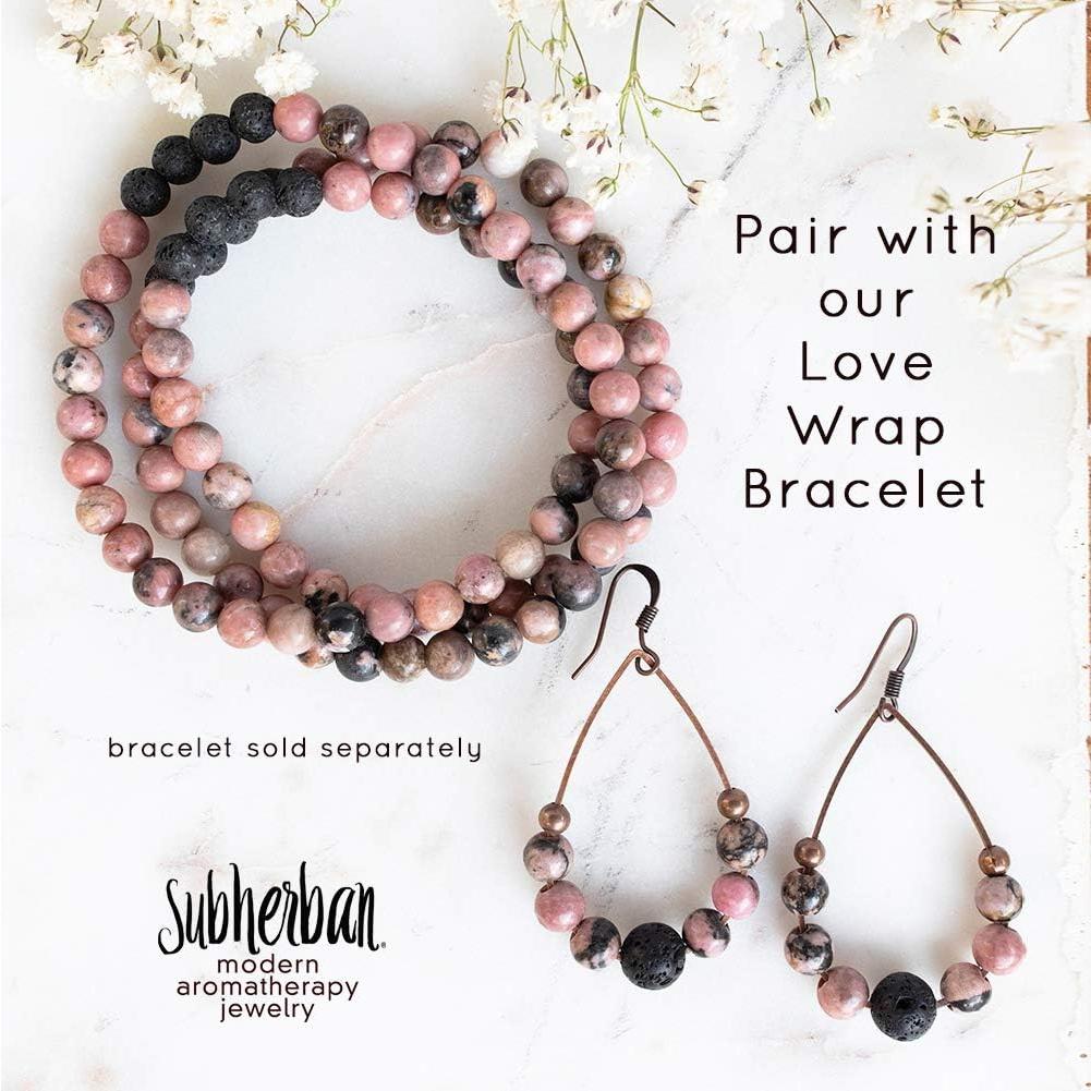 Pendientes de Roca Volcánica Subherban - Aromaterapia para Mujeres