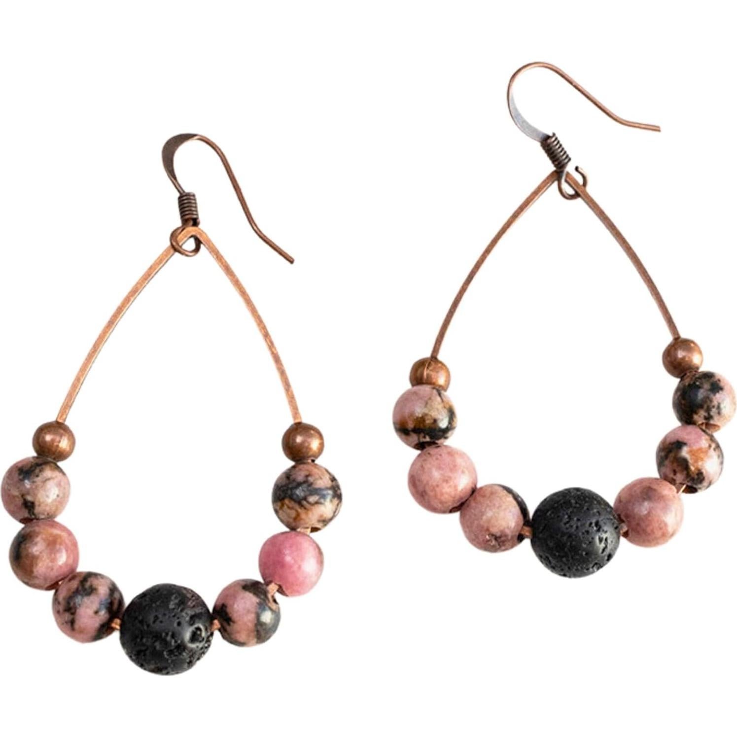 Pendientes de Roca Volcánica Subherban - Aromaterapia para Mujeres