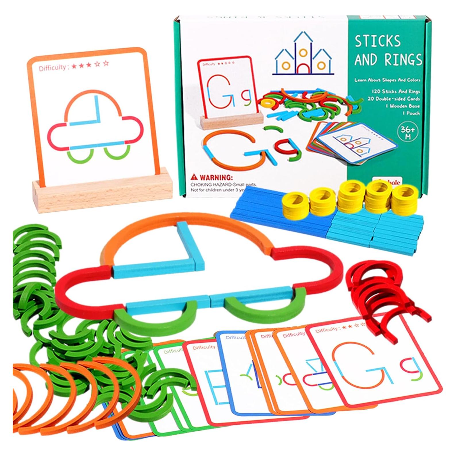 Juguetes de Anillos de Palos PUZGiC para Niños 3+