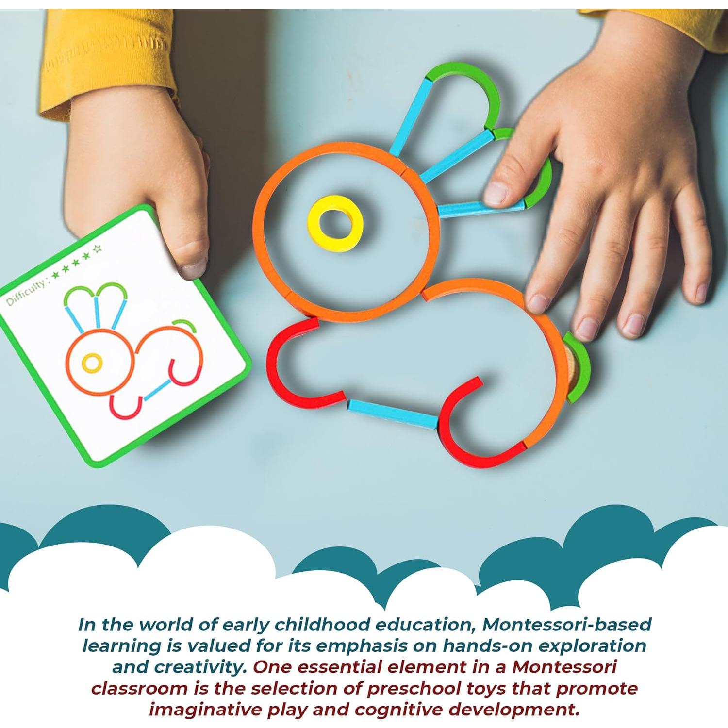 Juguetes de Anillos de Palos PUZGiC para Niños 3+