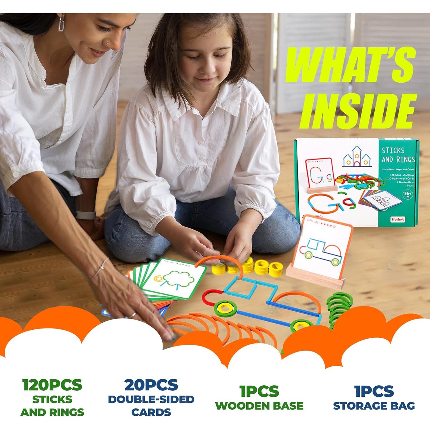 Juguetes de Anillos de Palos PUZGiC para Niños 3+