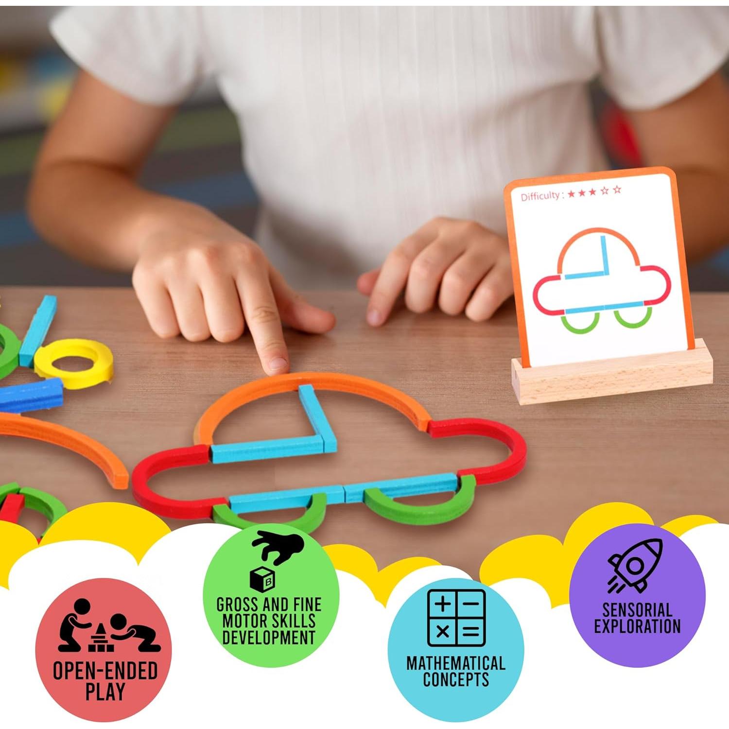 Juguetes de Anillos de Palos PUZGiC para Niños 3+