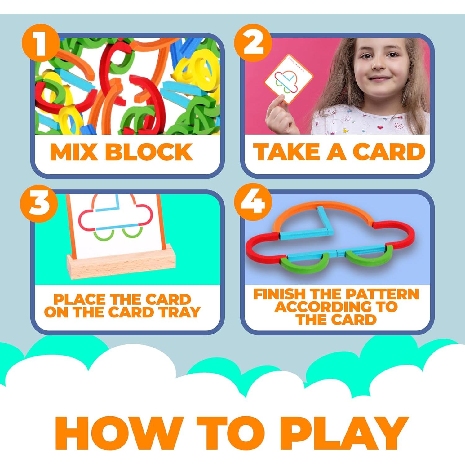 Juguetes de Anillos de Palos PUZGiC para Niños 3+