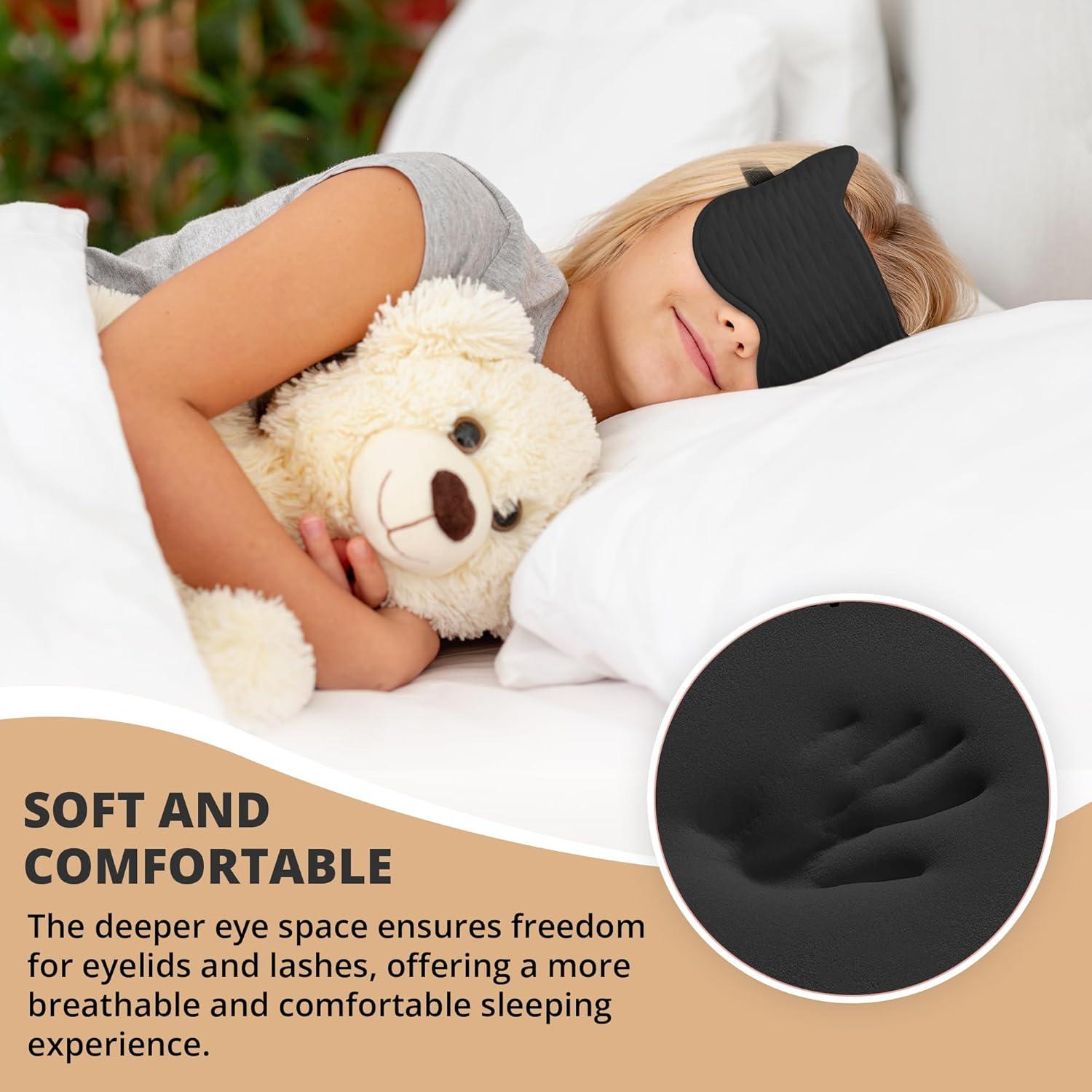 Máscara de Ojos 3D Spacepower para Niños - Diseño Gato, Ajustable