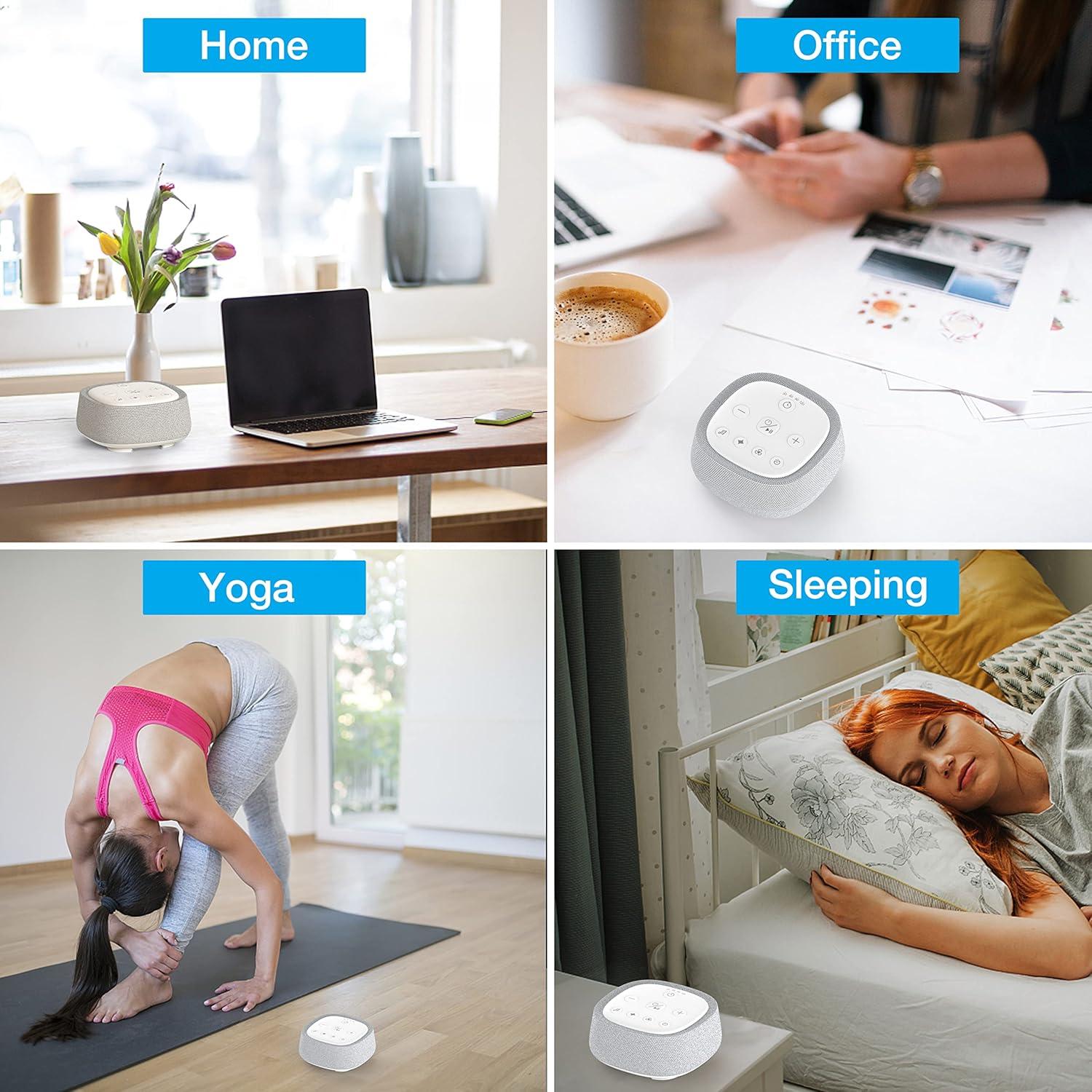 Rechargeable White Noise Machine with 28 Smoothing Sounds, Portable Sound Machine for Baby Kids Adult Sleeping, Auto-Off Timer, 32 levles of Volume Noise Machine Therapy for Home, Office, Travel