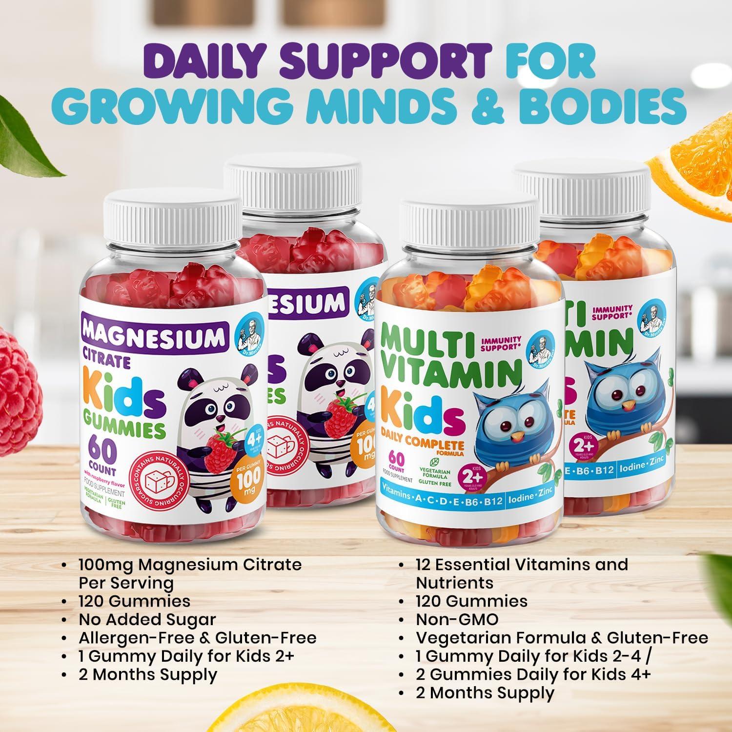 Gomitas de Magnesio y Multivitaminas DR. MORITZ para Niños - 120 Unidades