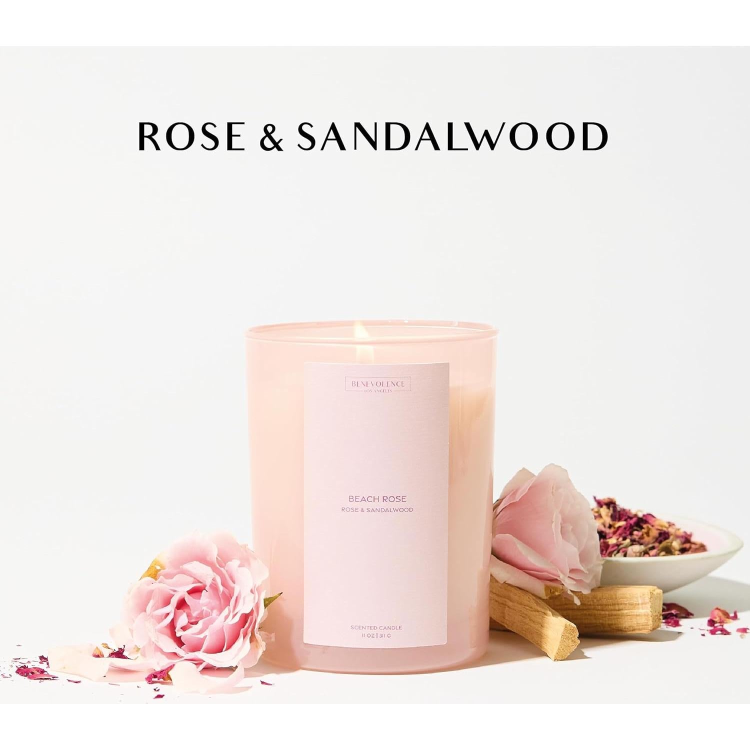 Vela Aromática Benevolence LA Rosa de Playa 311g Cera Natural