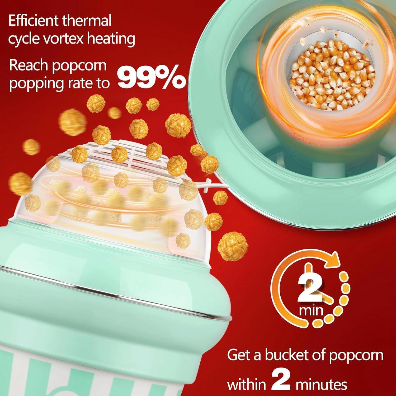 MAISON HUIS Máquina de Palomitas 1100W Sin Aceite 5.3L Verde