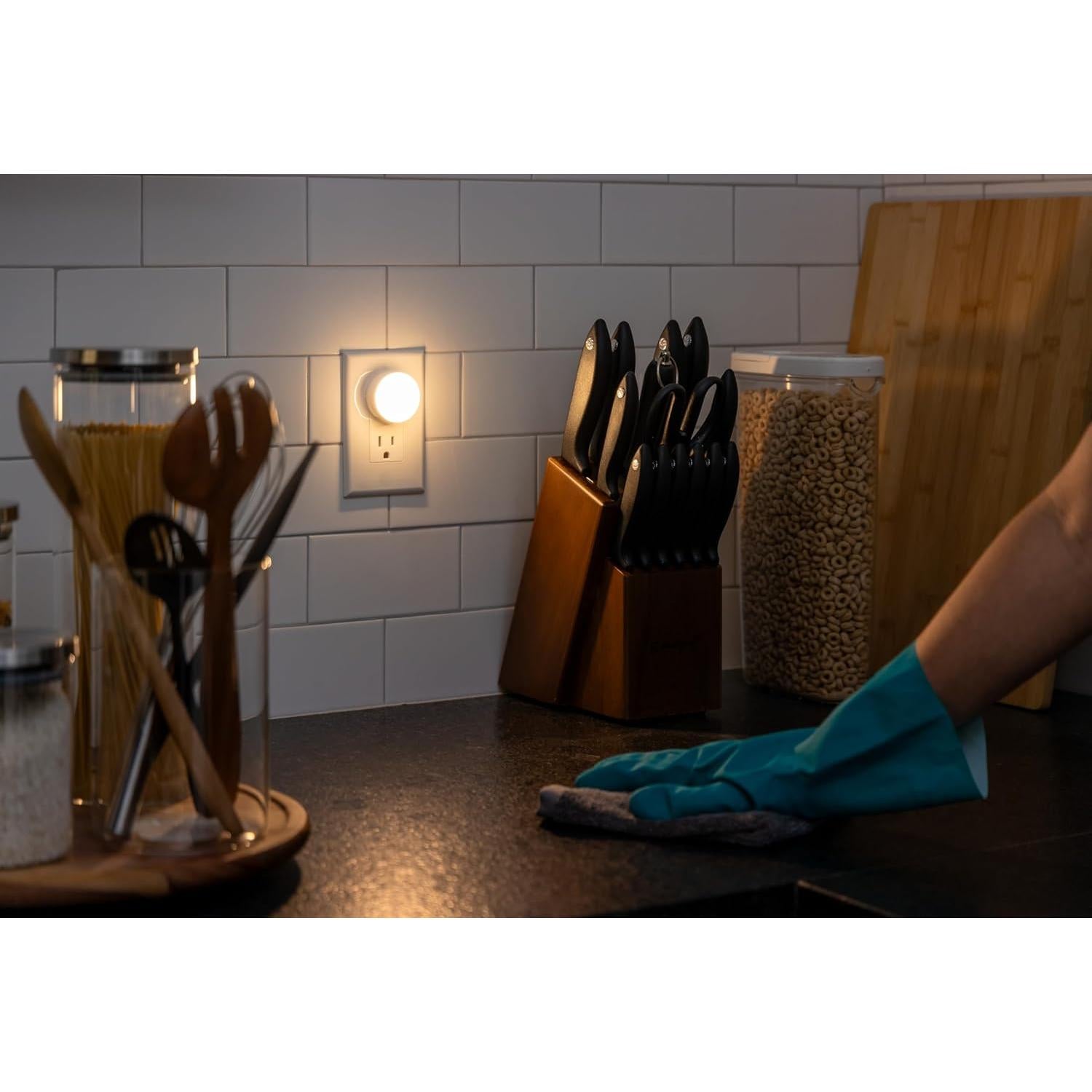 Lights by Night Mini LED Night Light, Plug-In, Dusk to Dawn Sensor, Warm White, Compact, Ambient Lighting, LED Lights for Bedroom, Bathroom, Nursery, Hallway, Kitchen, 43950, 2 Pack